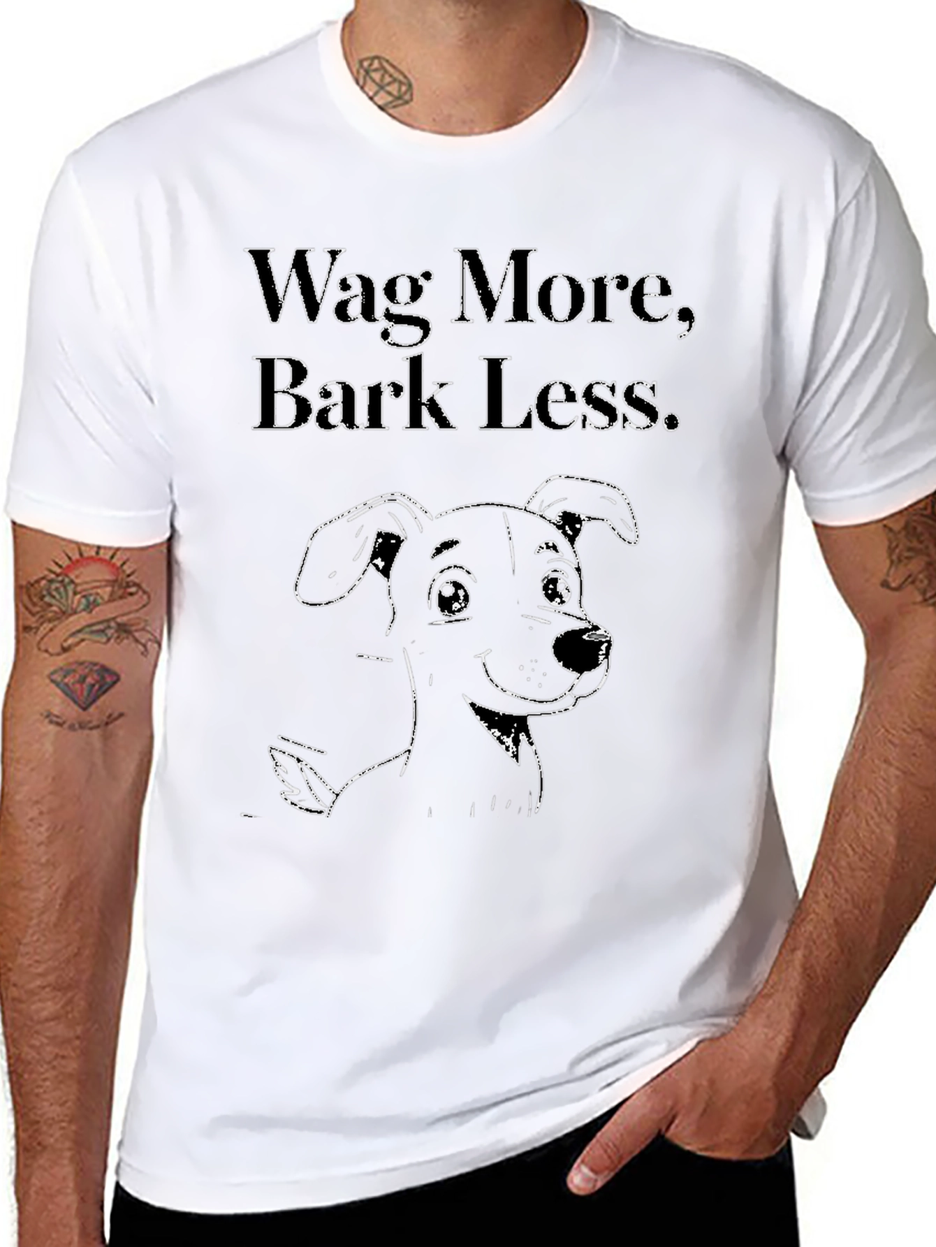 Wag More Bark Less Dog Graphic Tee