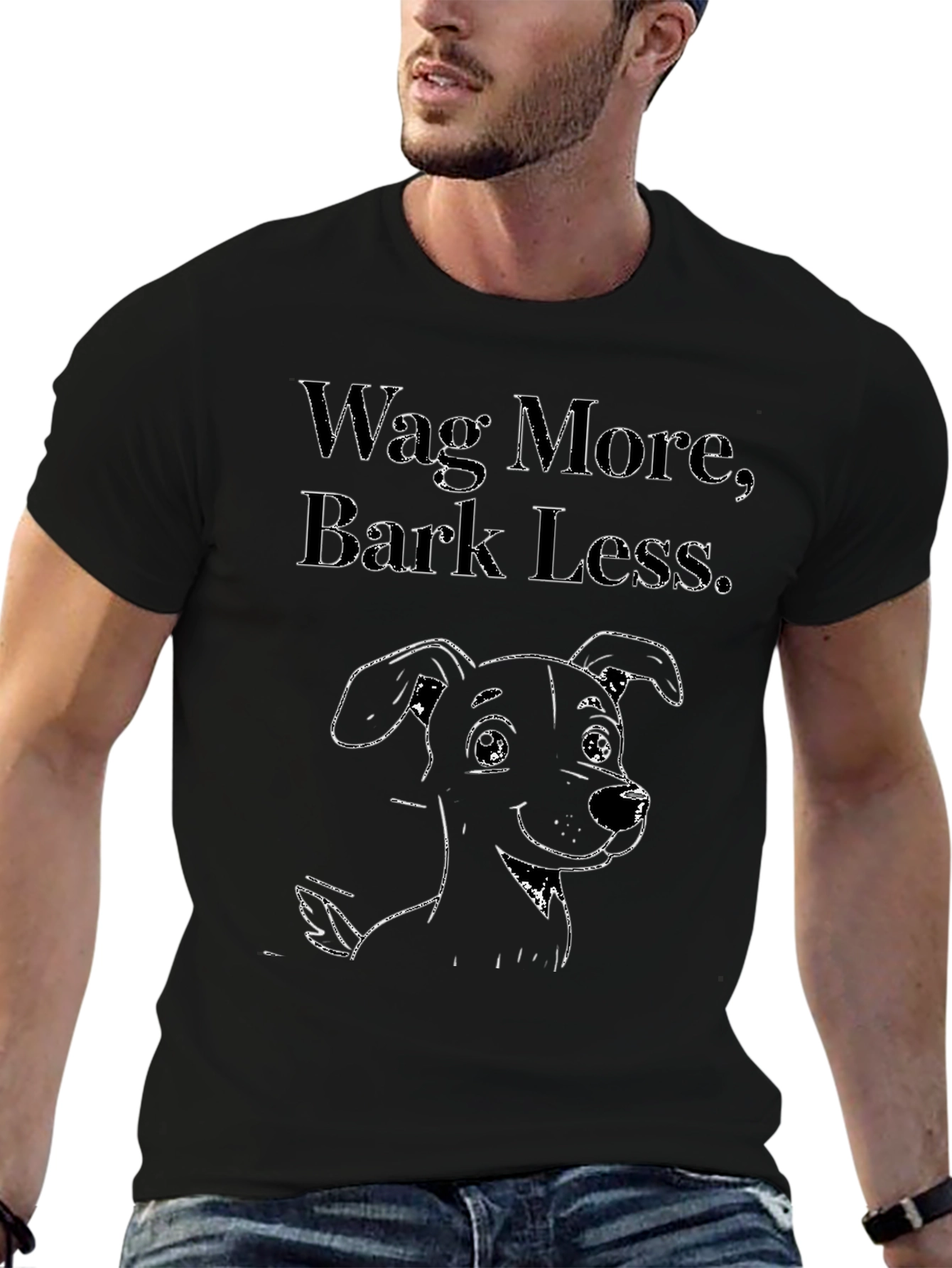 Wag More Bark Less Dog Graphic Tee