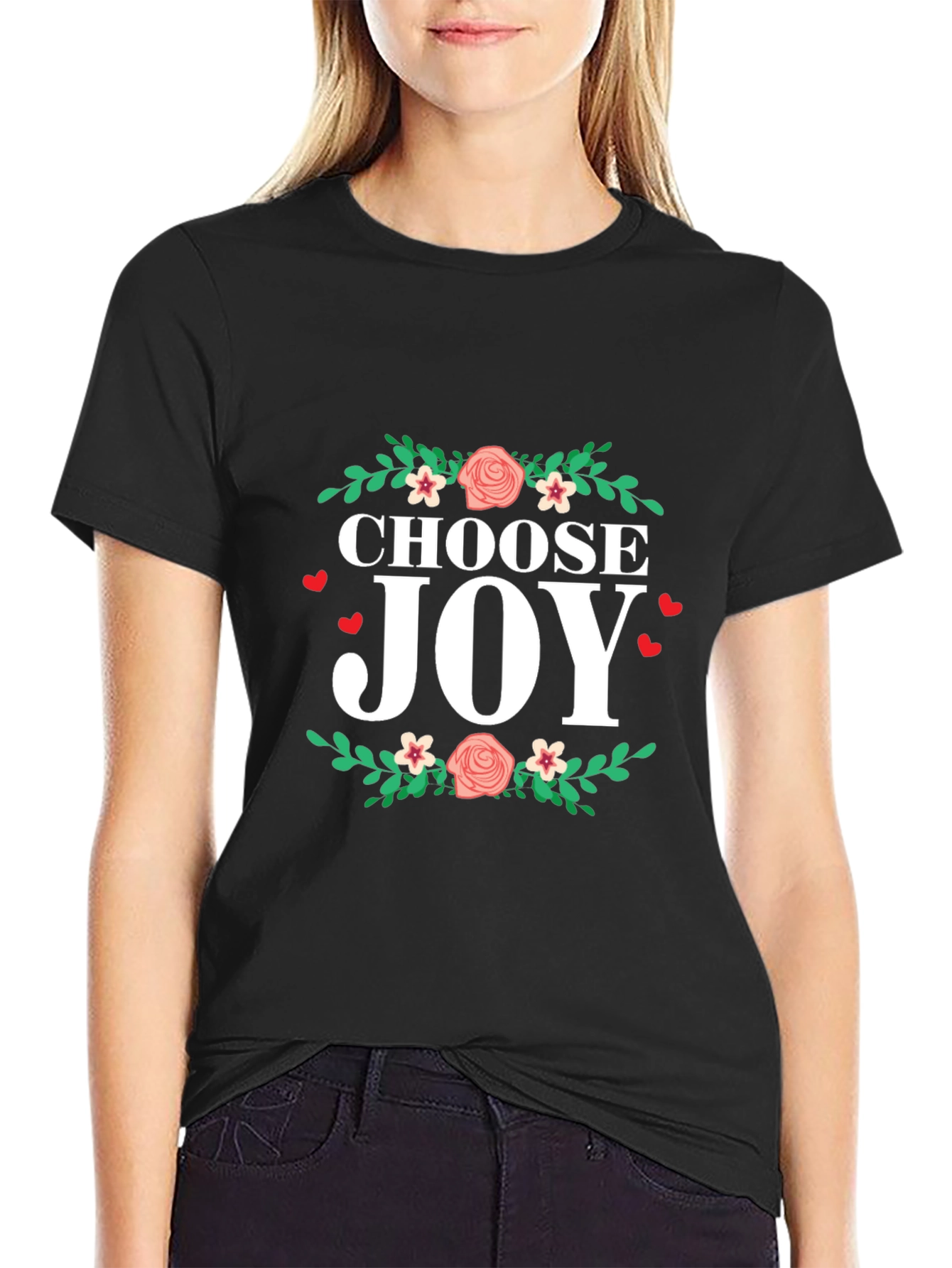 Choose Joy Floral Graphic T-Shirt
