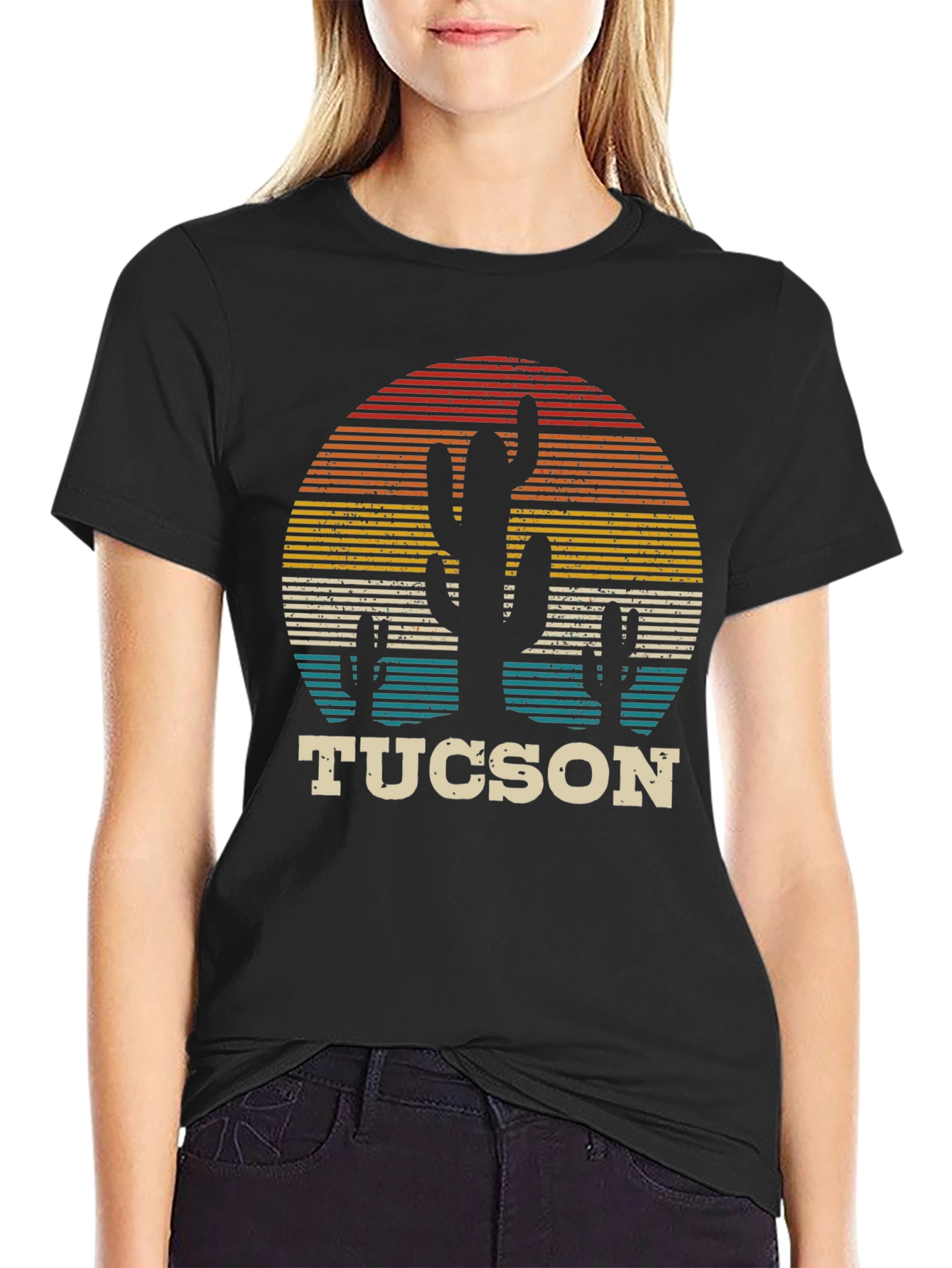 Tucson Cactus Sunset Graphic T-Shirt