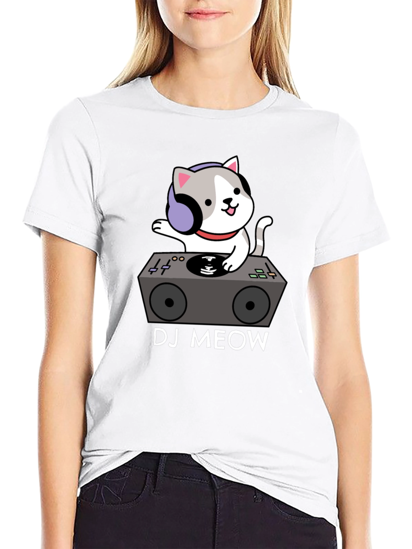 DJ Meow T-Shirt - Funny Cat DJ Graphic Tee