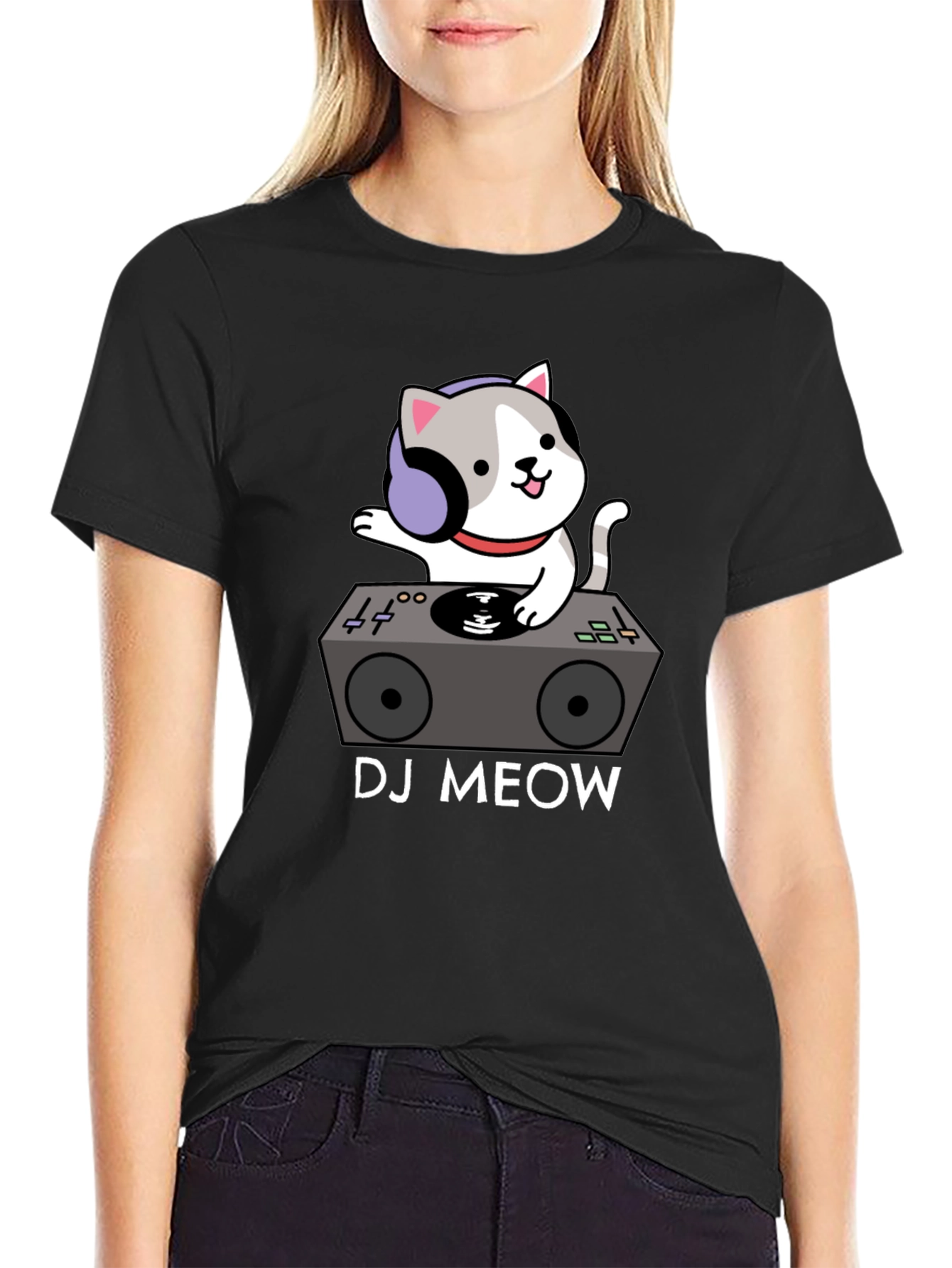 DJ Meow T-Shirt - Funny Cat DJ Graphic Tee