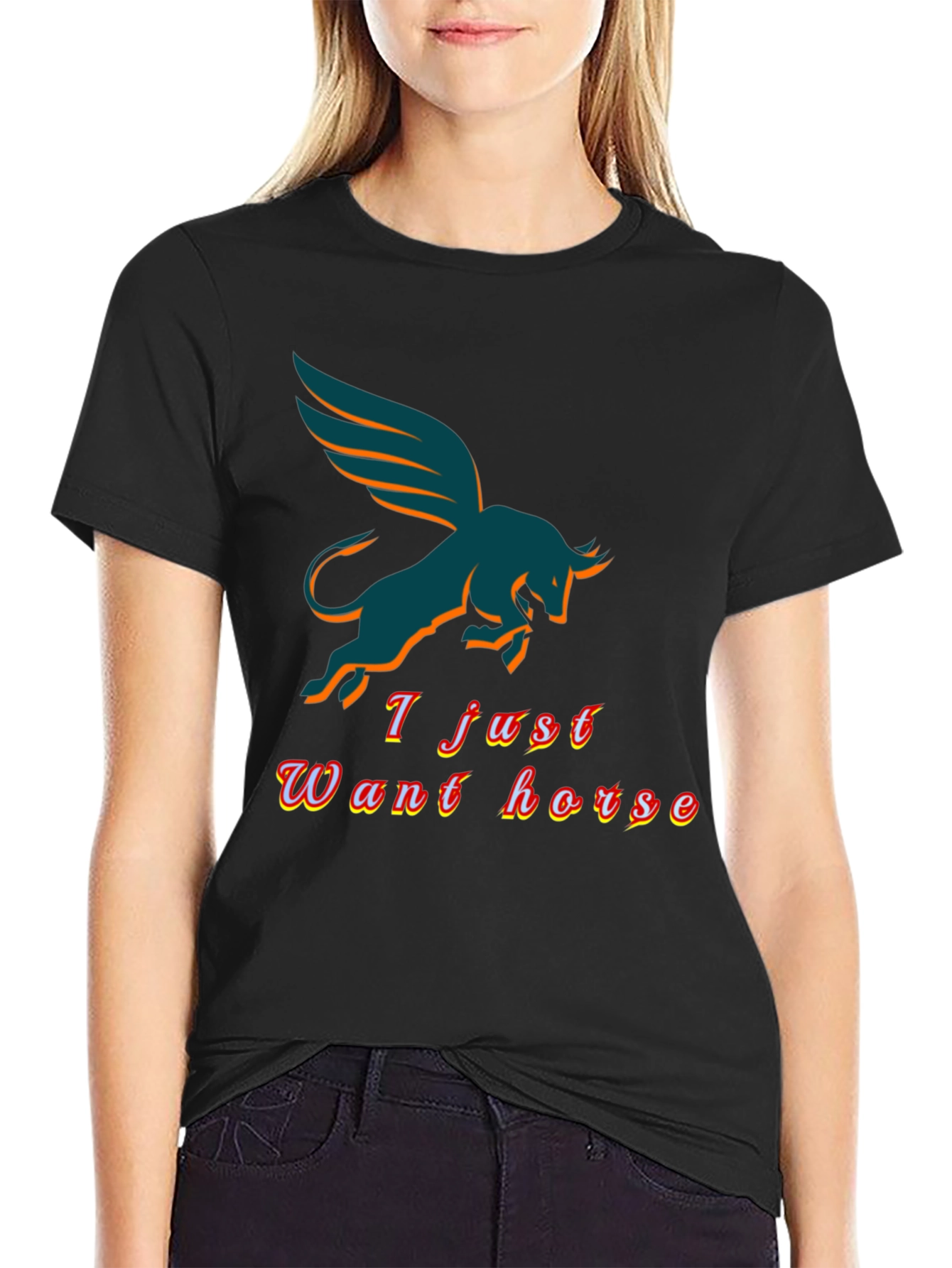 Winged Bull T-Shirt - I Just Want Horse