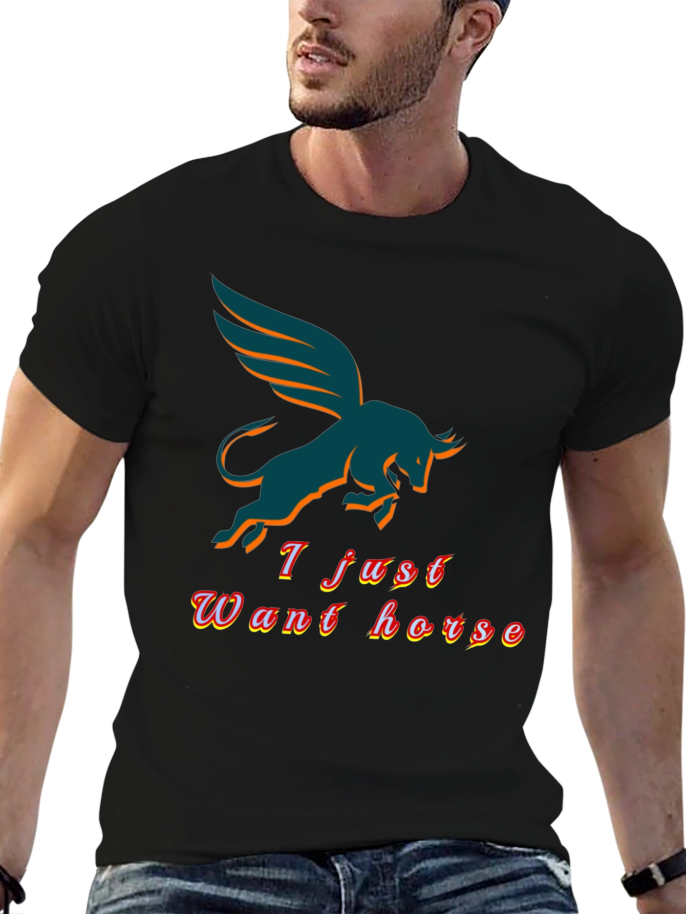 Winged Bull T-Shirt - I Just Want Horse