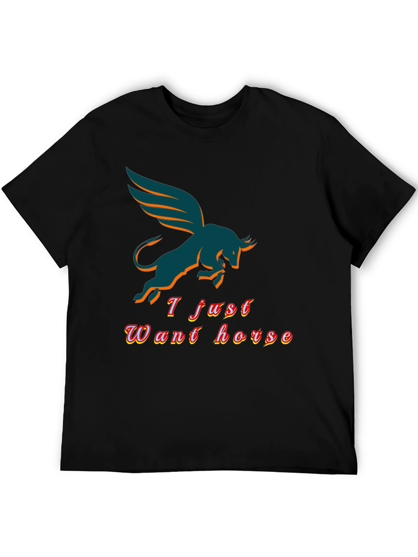 Winged Bull T-Shirt - I Just Want Horse