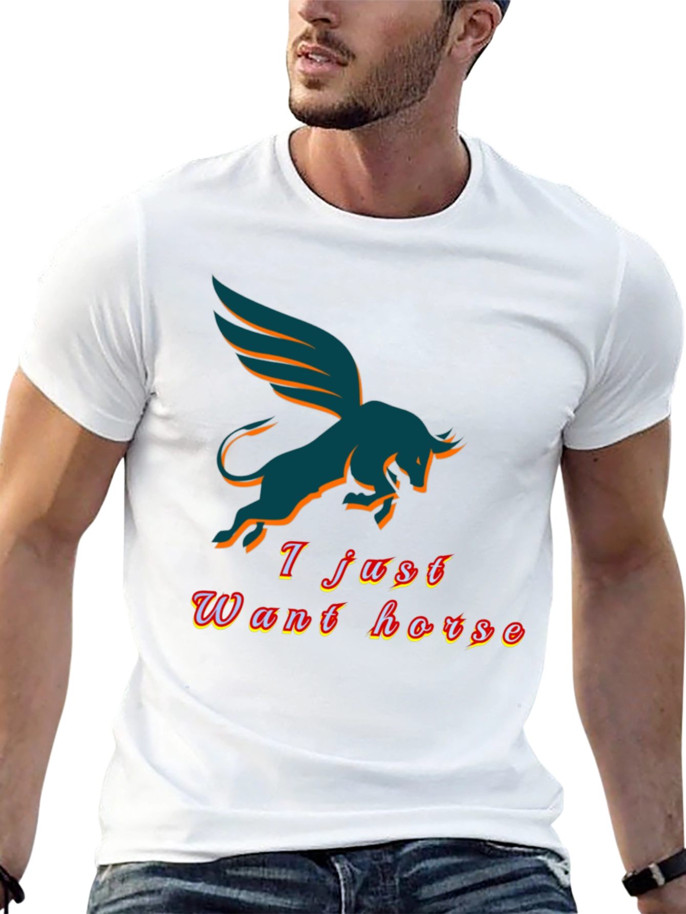 Winged Bull T-Shirt - I Just Want Horse