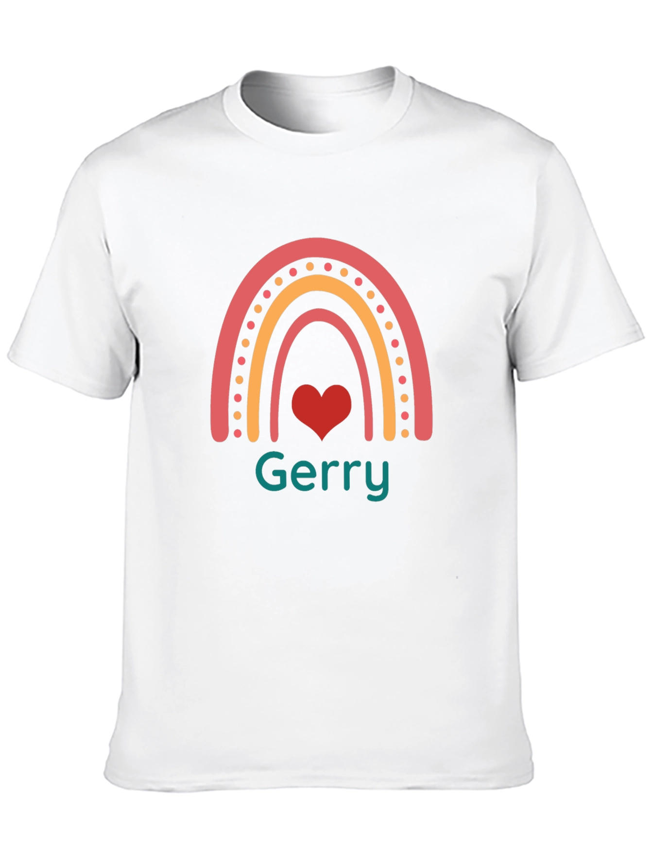 Personalized Gerry Rainbow Heart T-Shirt