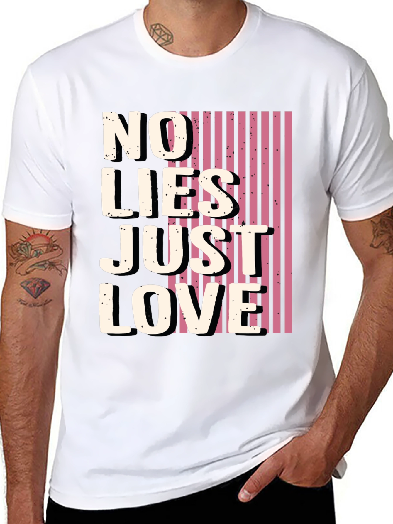 No Lies Just Love Graphic Tee - Black