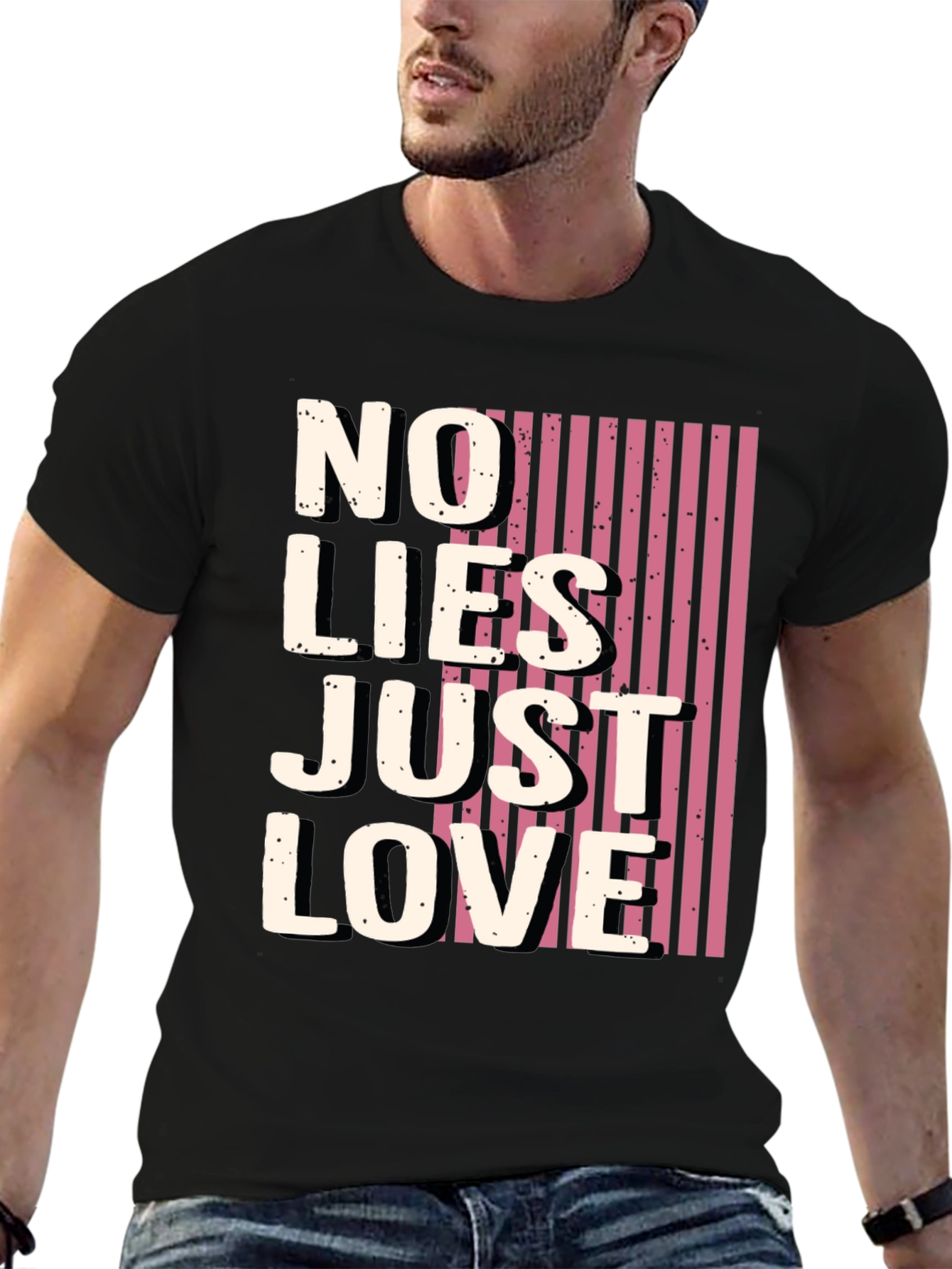 No Lies Just Love Graphic Tee - Black
