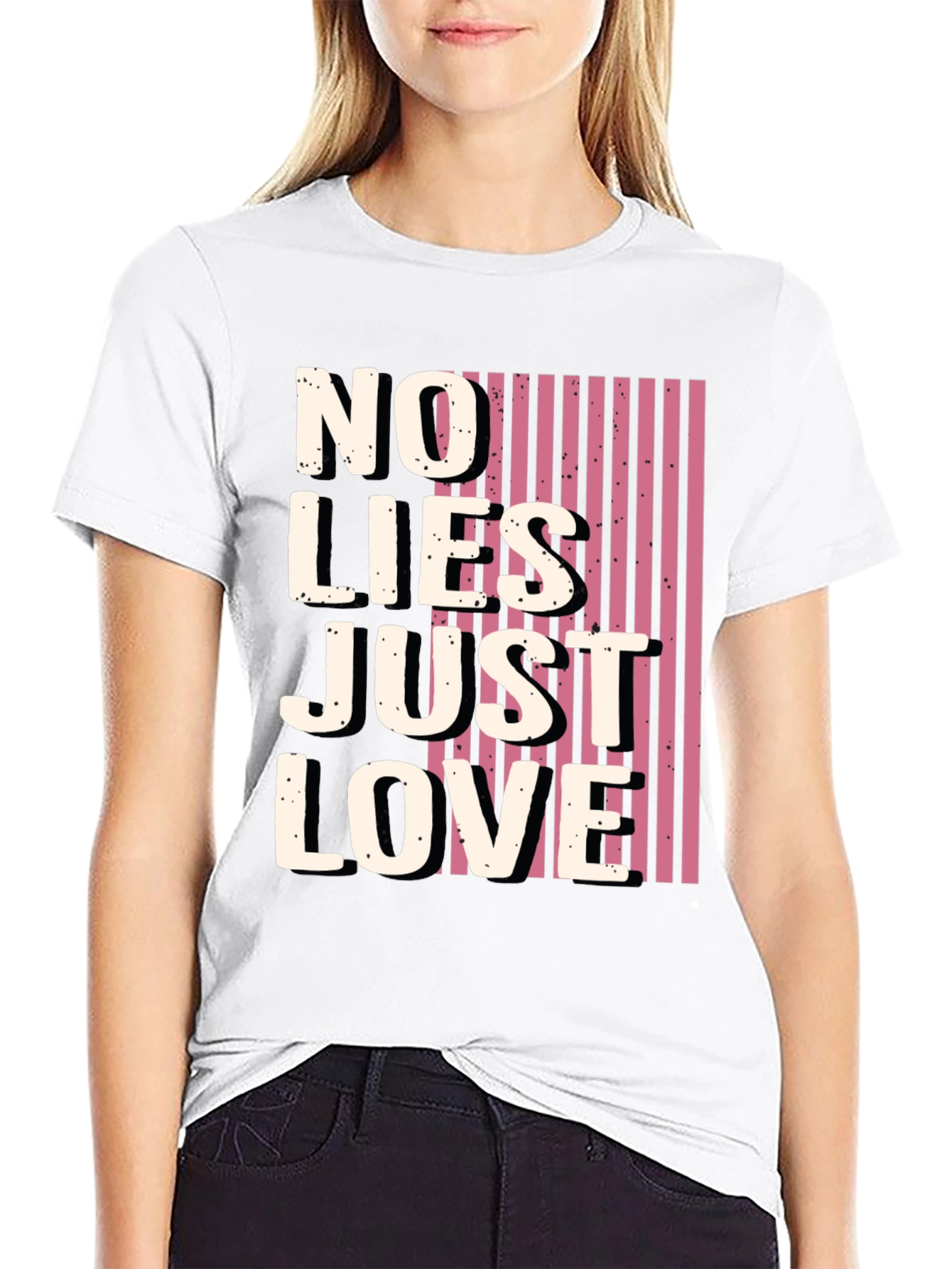 No Lies Just Love Graphic Tee - Black