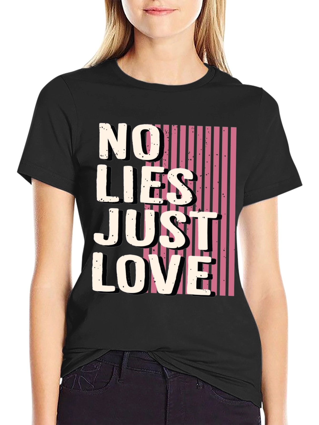 No Lies Just Love Graphic Tee - Black