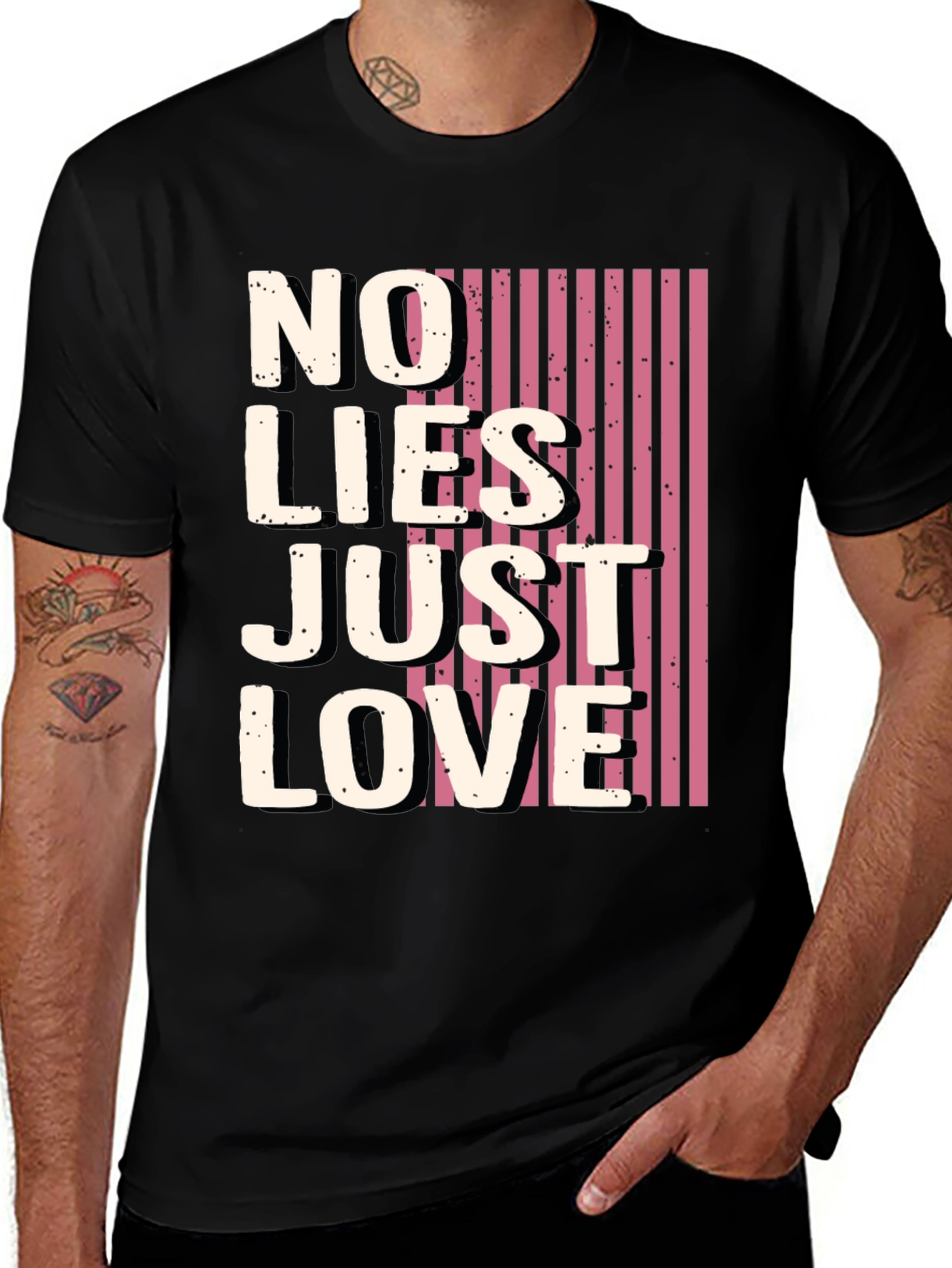 No Lies Just Love Graphic Tee - Black