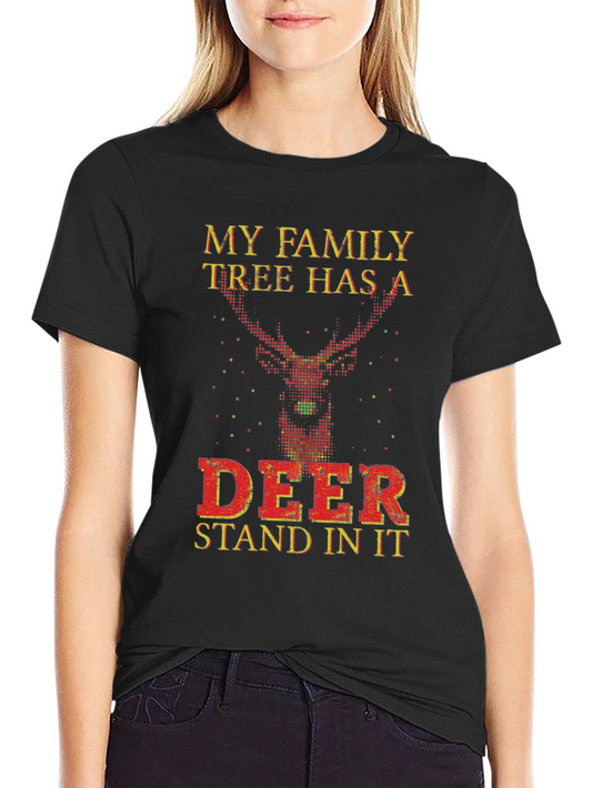 Funny Deer Family Tree Novelty T-Shirt