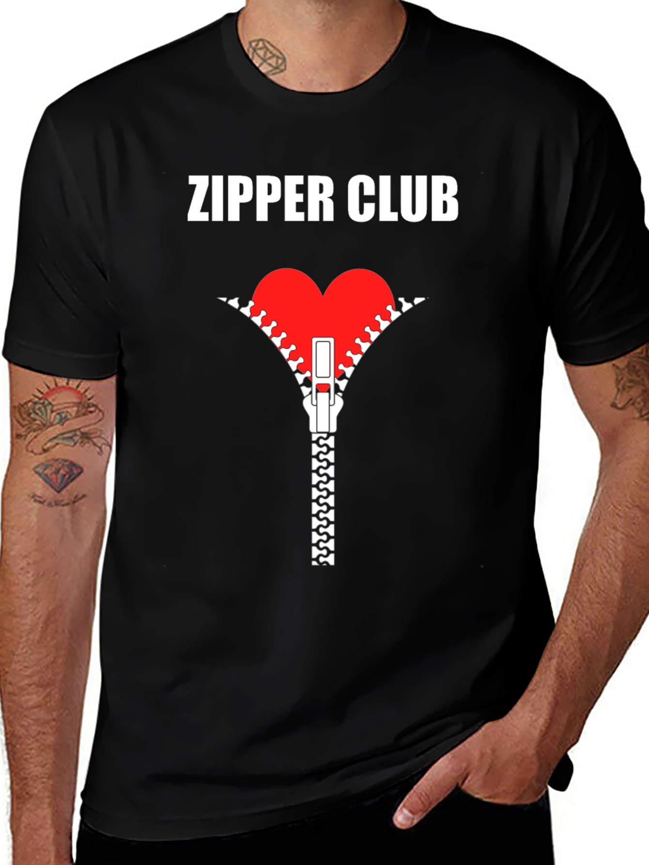 Zipper Club Heart Graphic T-Shirt