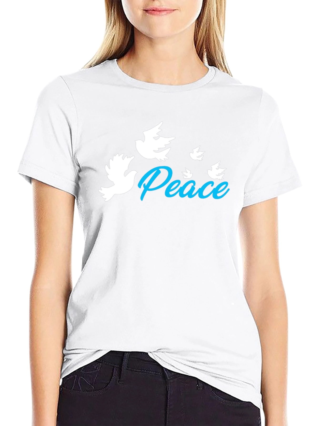 Peace Dove Graphic Black T-Shirt