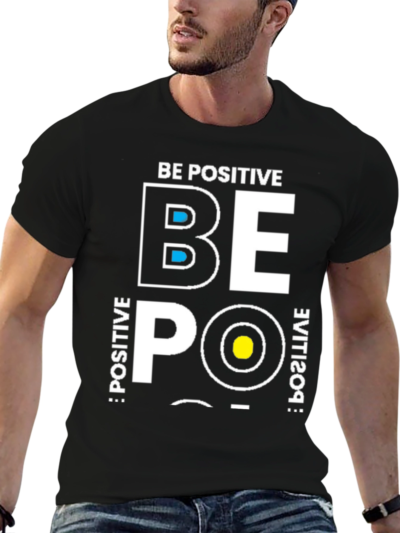 Be Positive Graphic T-Shirt - Black