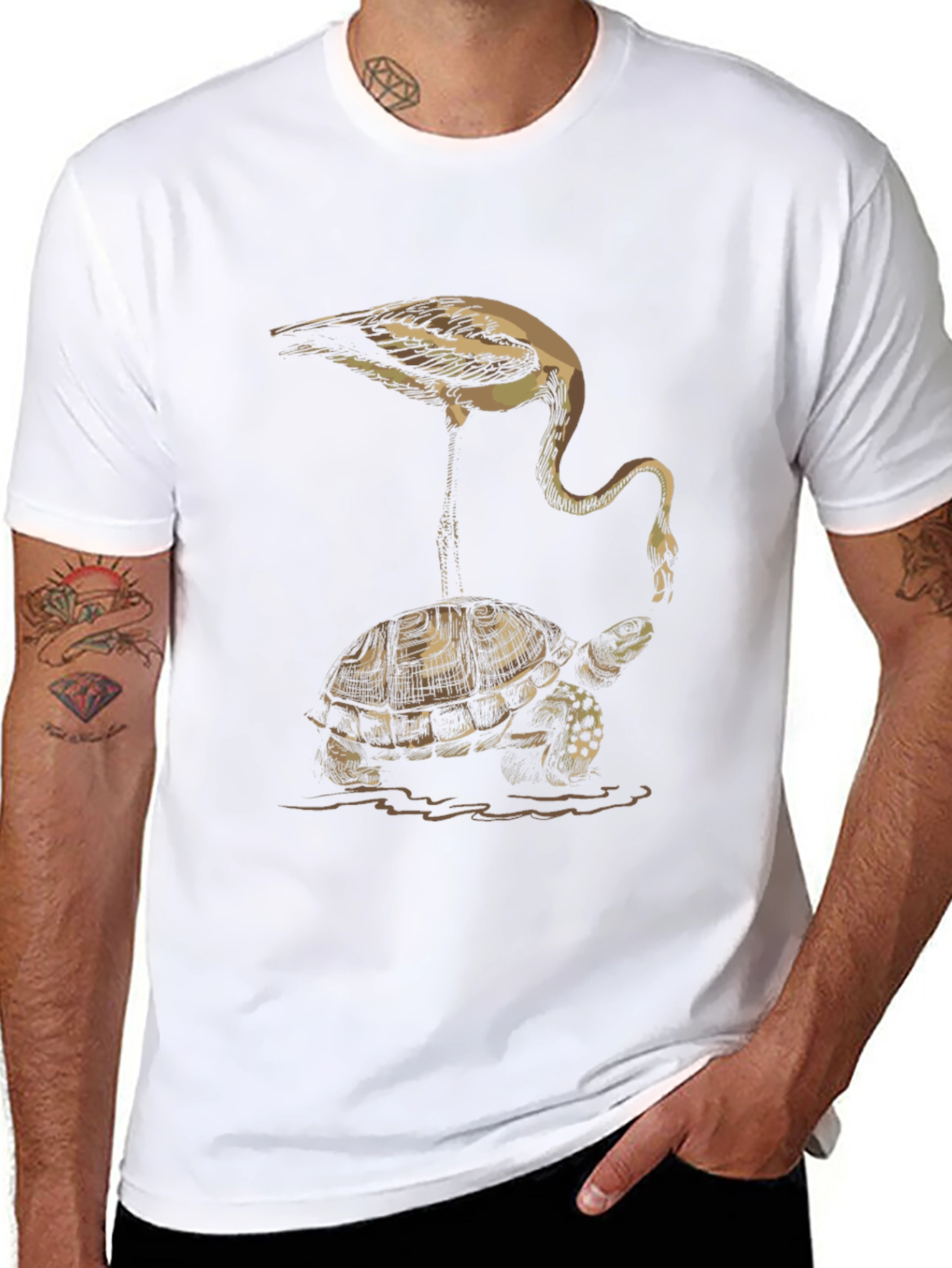 Turtle & Flamingo Graphic Tee