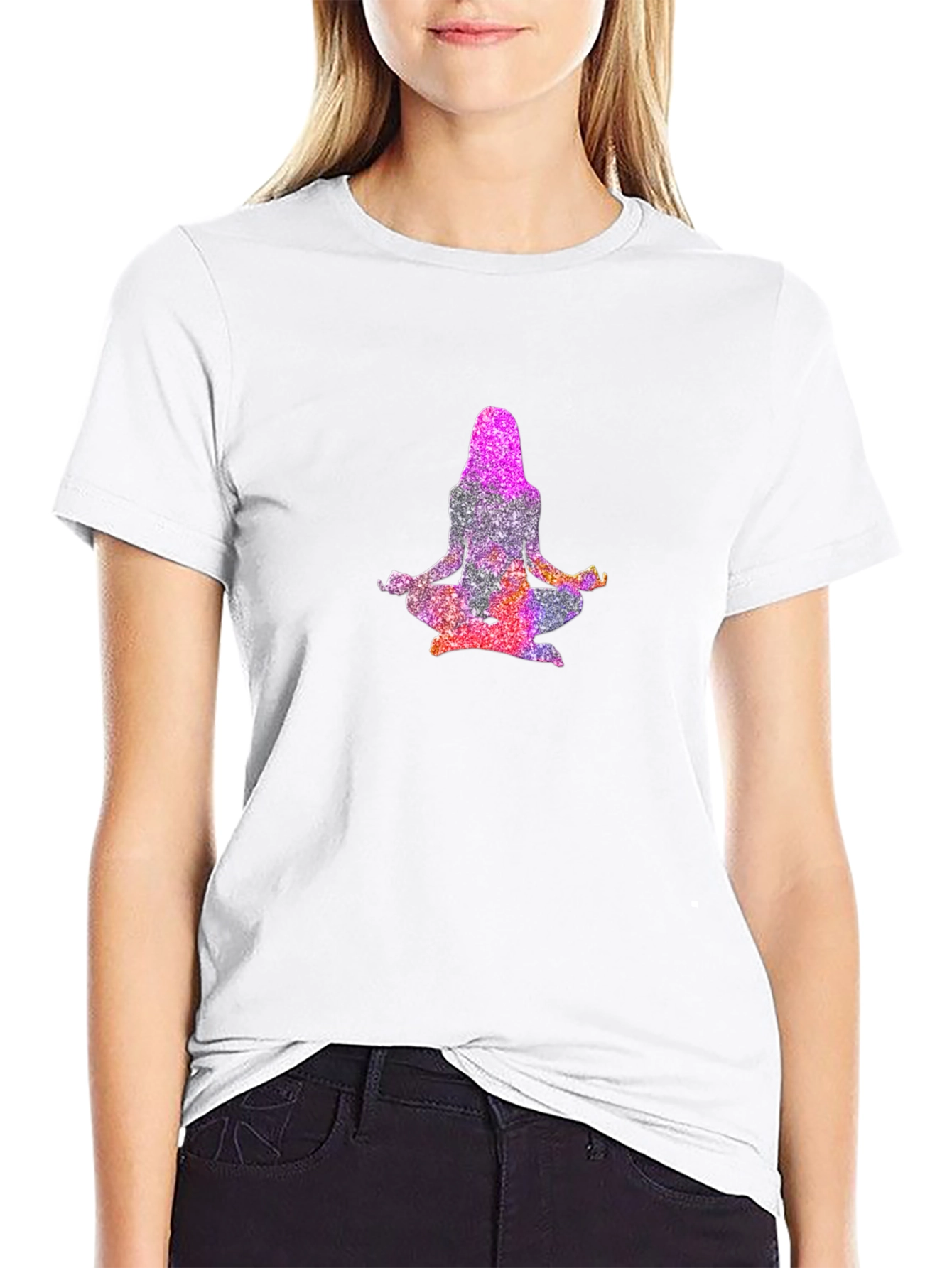 Meditative Glitter Yoga Tee