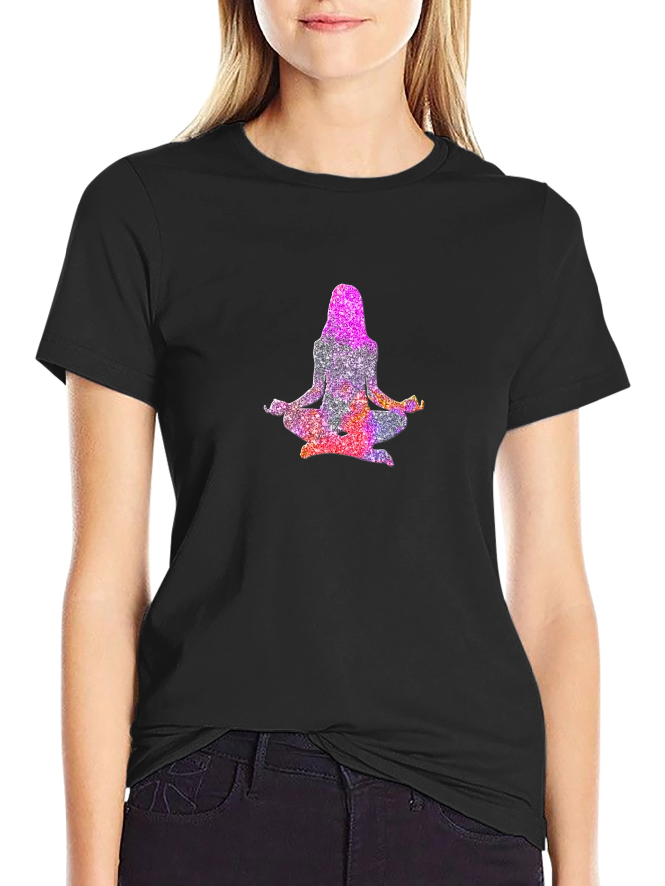 Meditative Glitter Yoga Tee