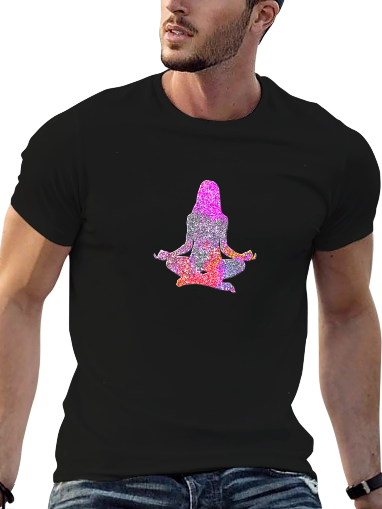 Meditative Glitter Yoga Tee