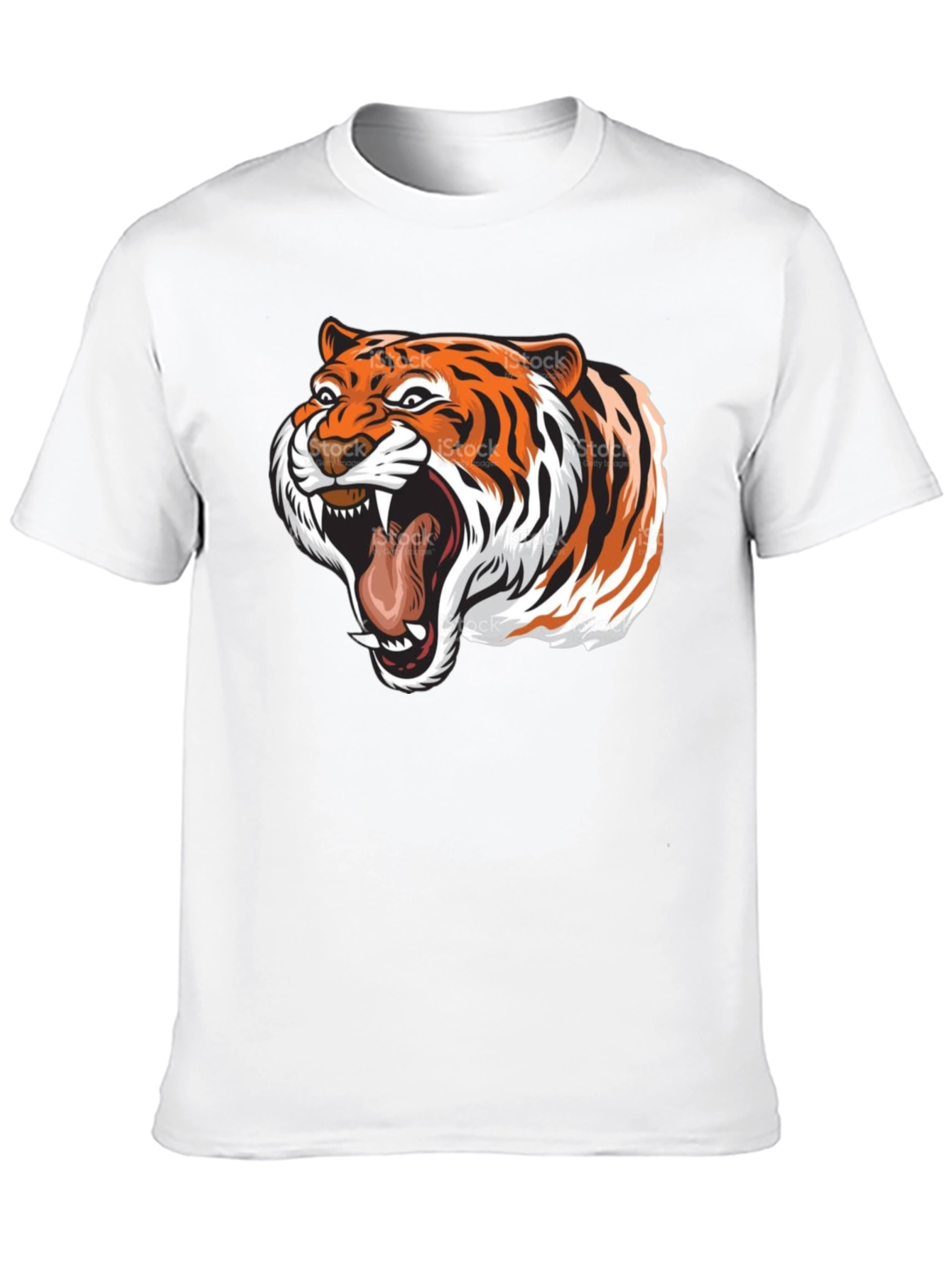 Roaring Tiger Graphic Tee - Black Cotton T-Shirt