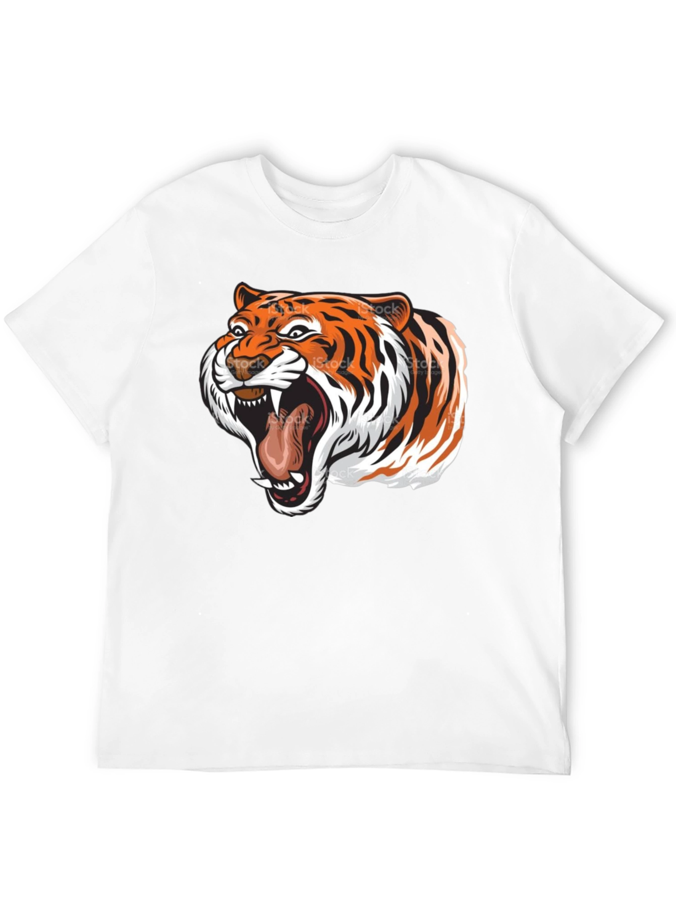Roaring Tiger Graphic Tee - Black Cotton T-Shirt