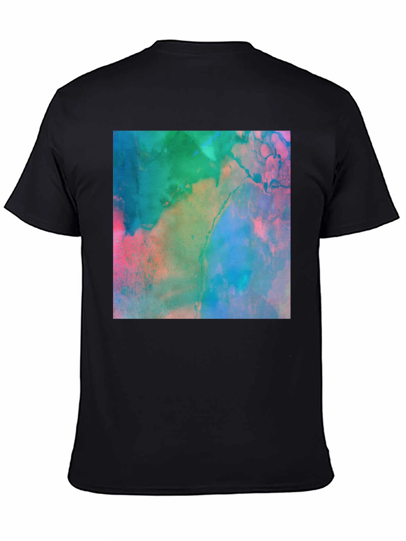 Abstract Art Print Black Tee - Modern Style