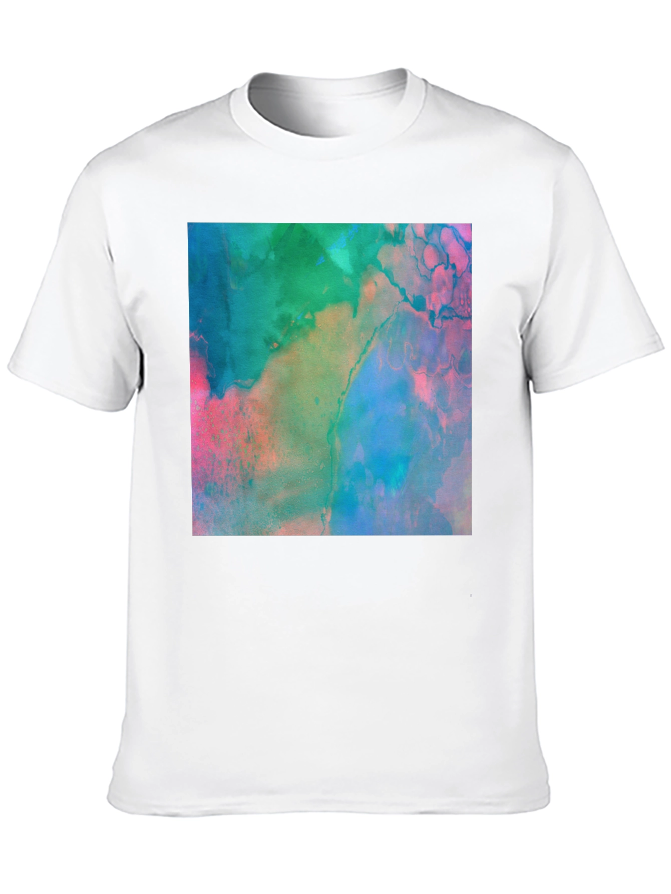 Abstract Art Print Black Tee - Modern Style