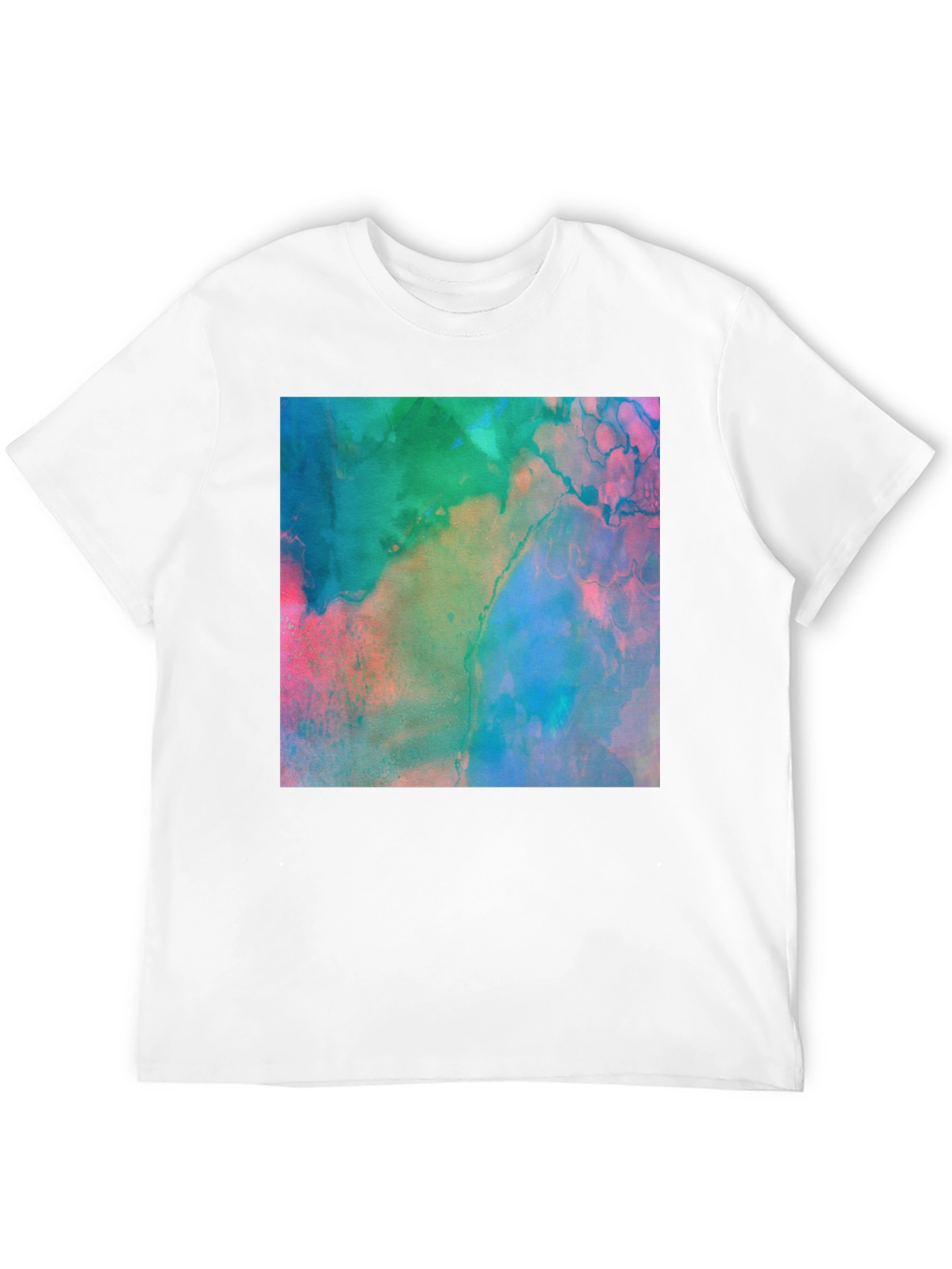 Abstract Art Print Black Tee - Modern Style