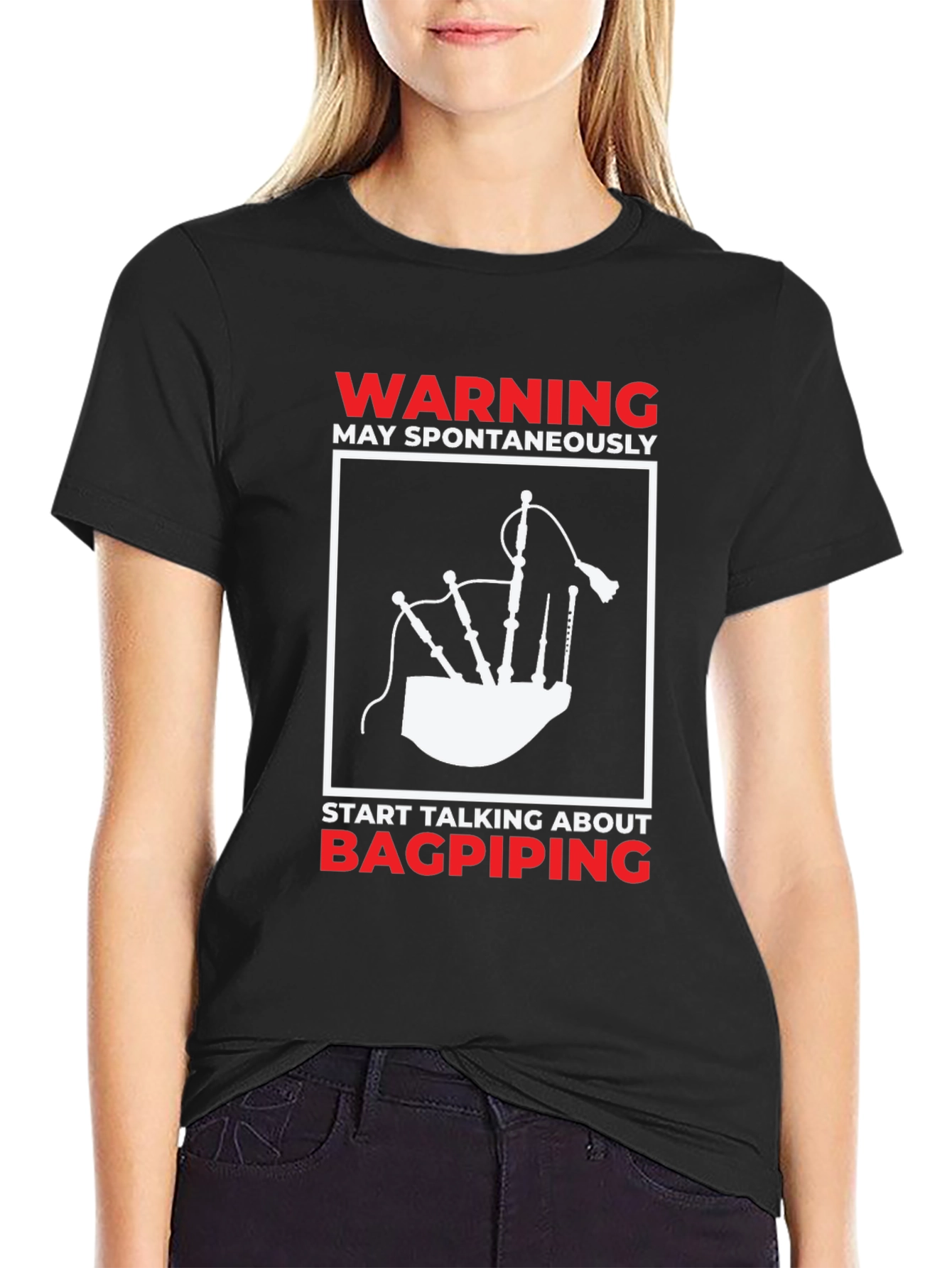 Bagpiping Warning Graphic Tee