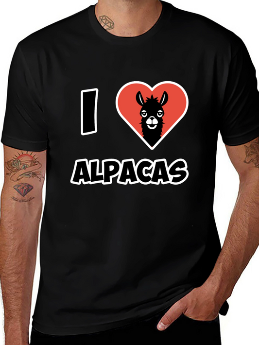 I Heart Alpacas Black T-Shirt