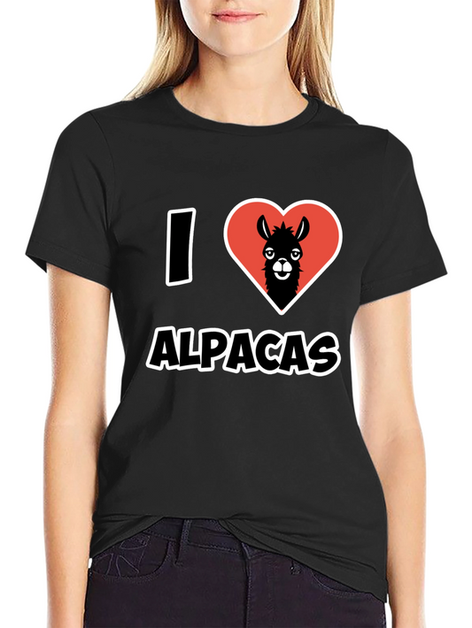 I Heart Alpacas Black T-Shirt
