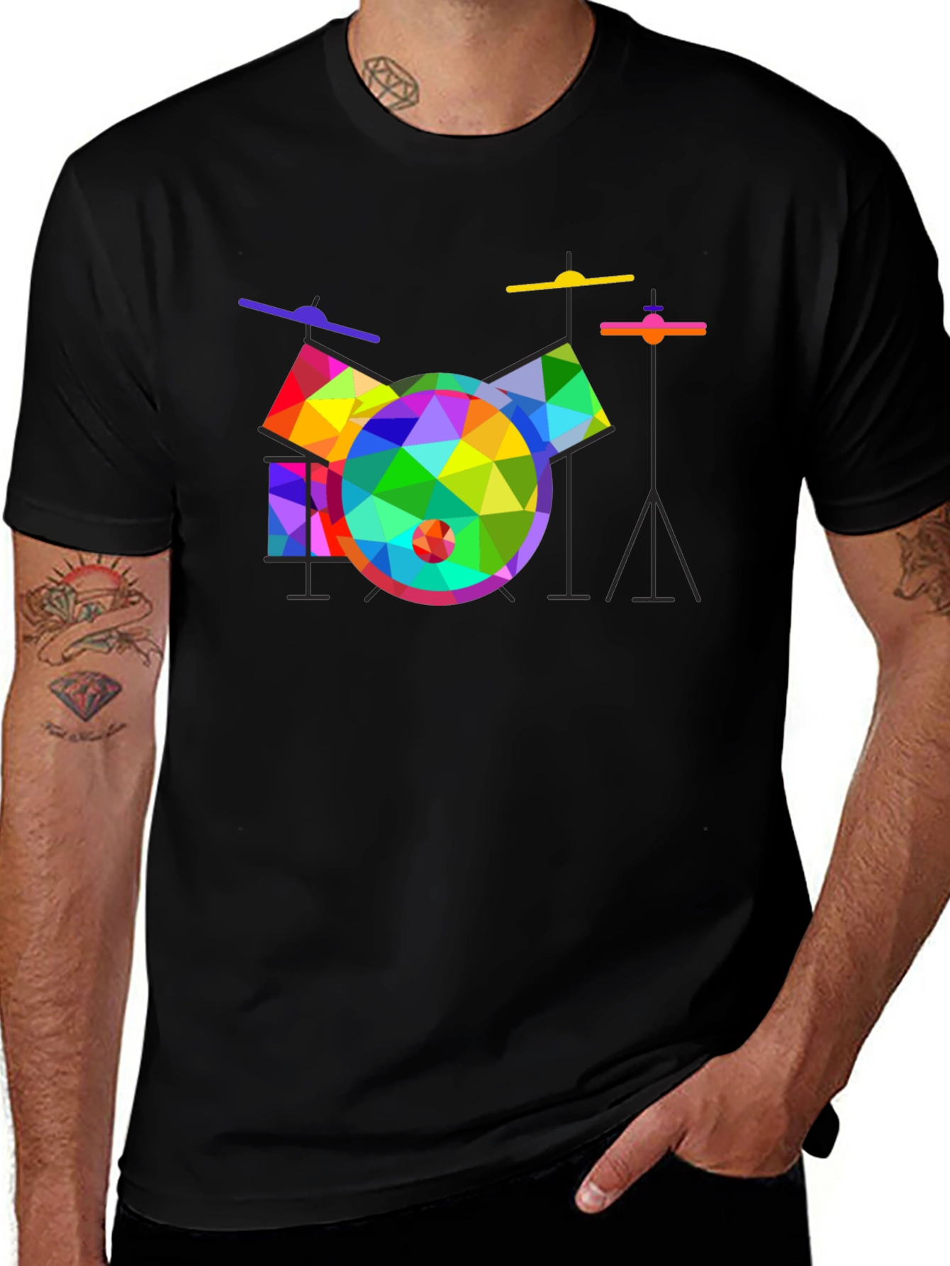 Geometric Drum Set Graphic Tee