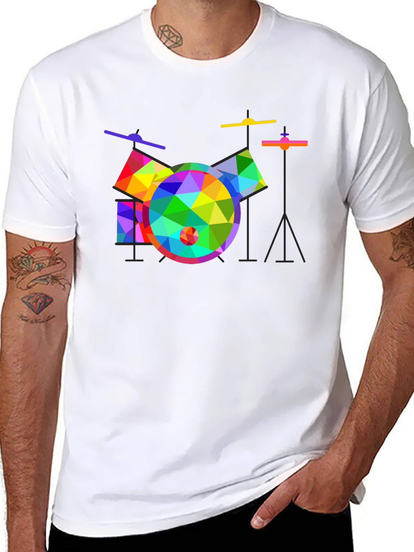 Geometric Drum Set Graphic Tee