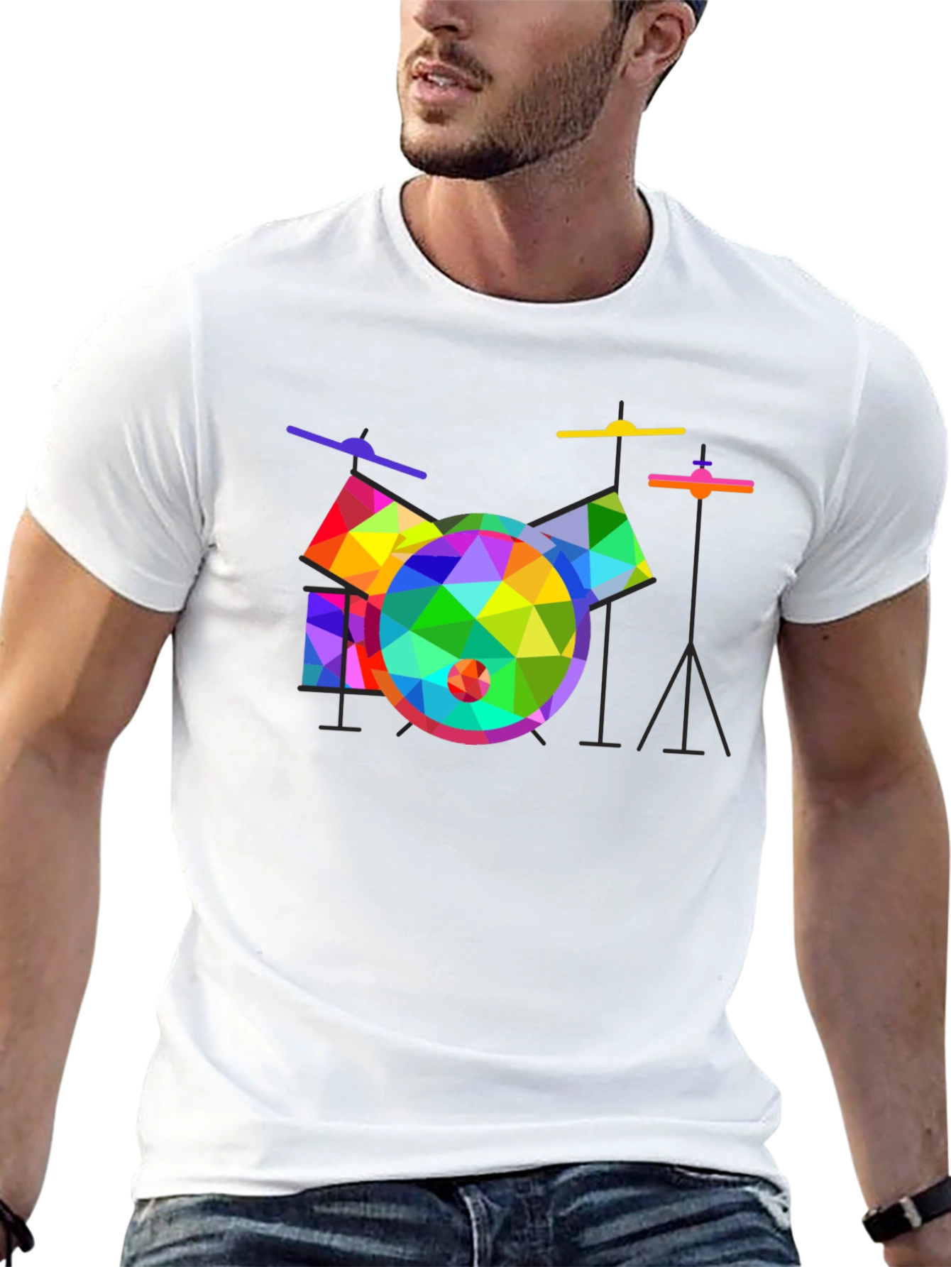 Geometric Drum Set Graphic Tee