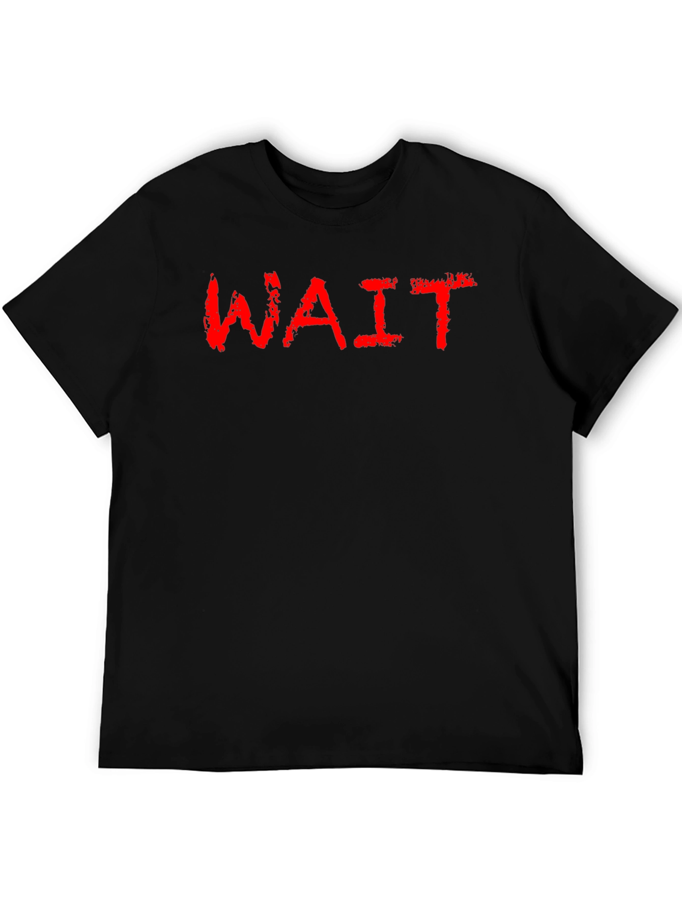 Mens Black T-Shirt with WAIT Graphic