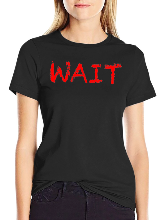 Mens Black T-Shirt with WAIT Graphic