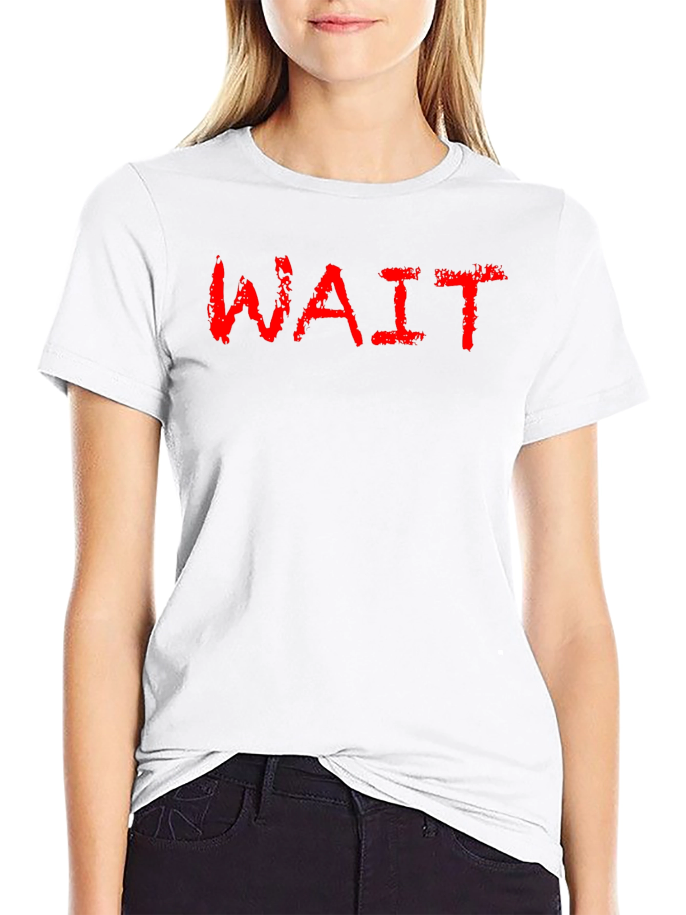 Mens Black T-Shirt with WAIT Graphic