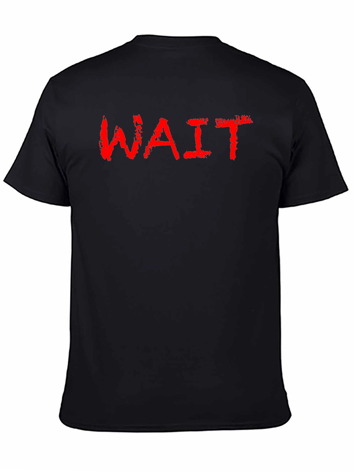 Mens Black T-Shirt with WAIT Graphic