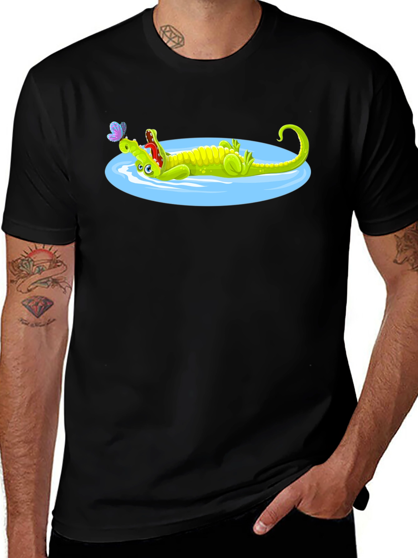 Cartoon Crocodile T-Shirt - Relaxed Graphic Tee