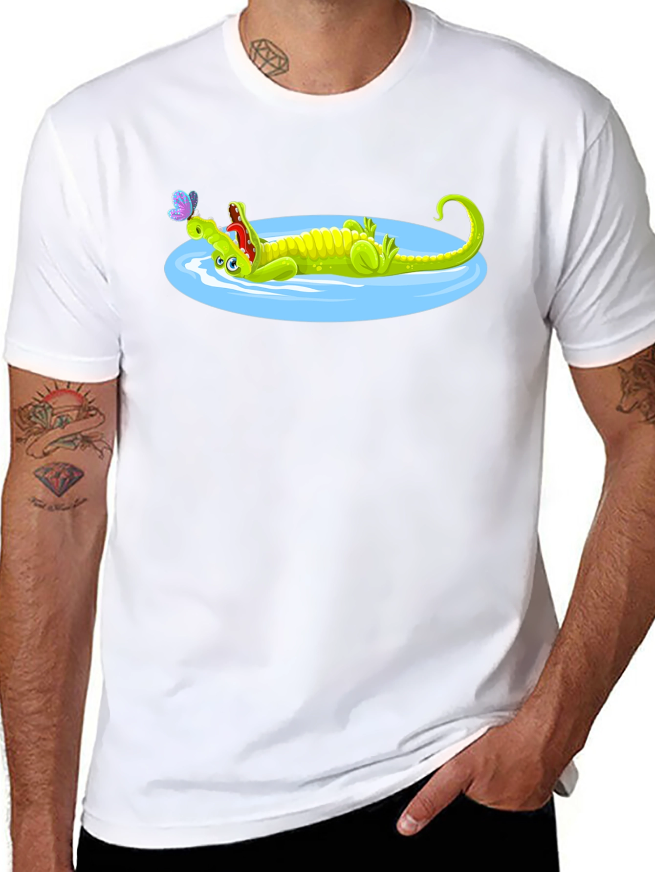 Cartoon Crocodile T-Shirt - Relaxed Graphic Tee