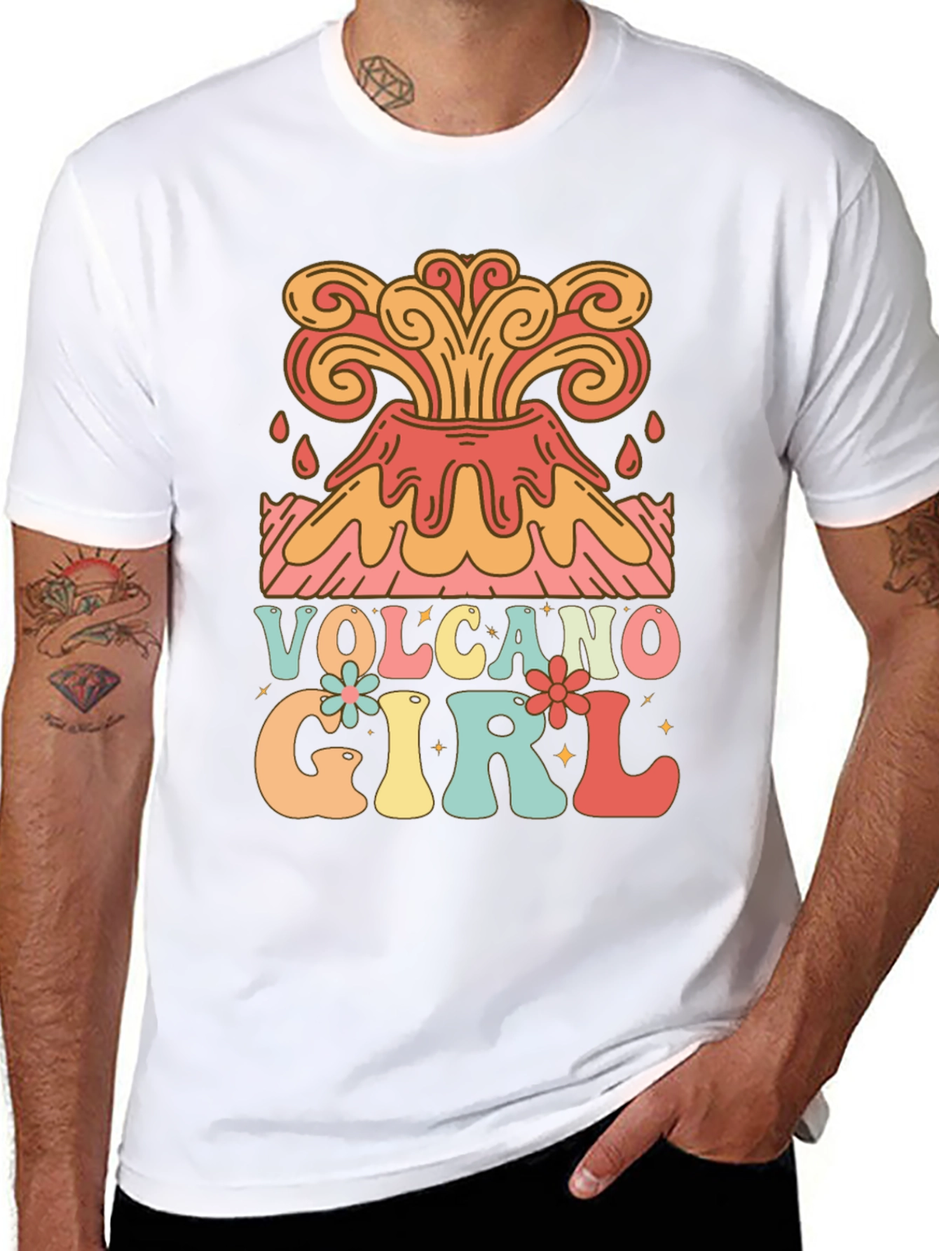 Volcano Girl Retro Style Graphic Tee