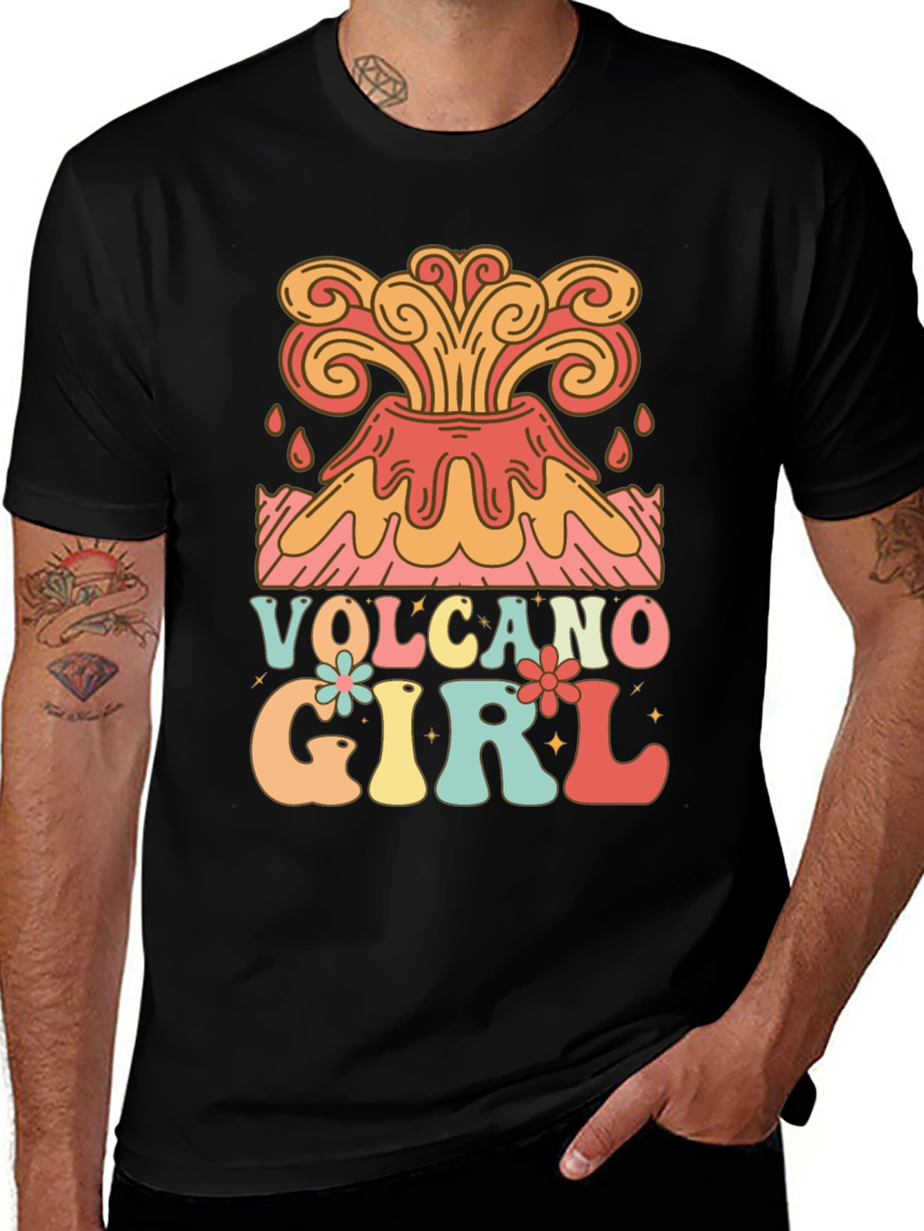 Volcano Girl Retro Style Graphic Tee