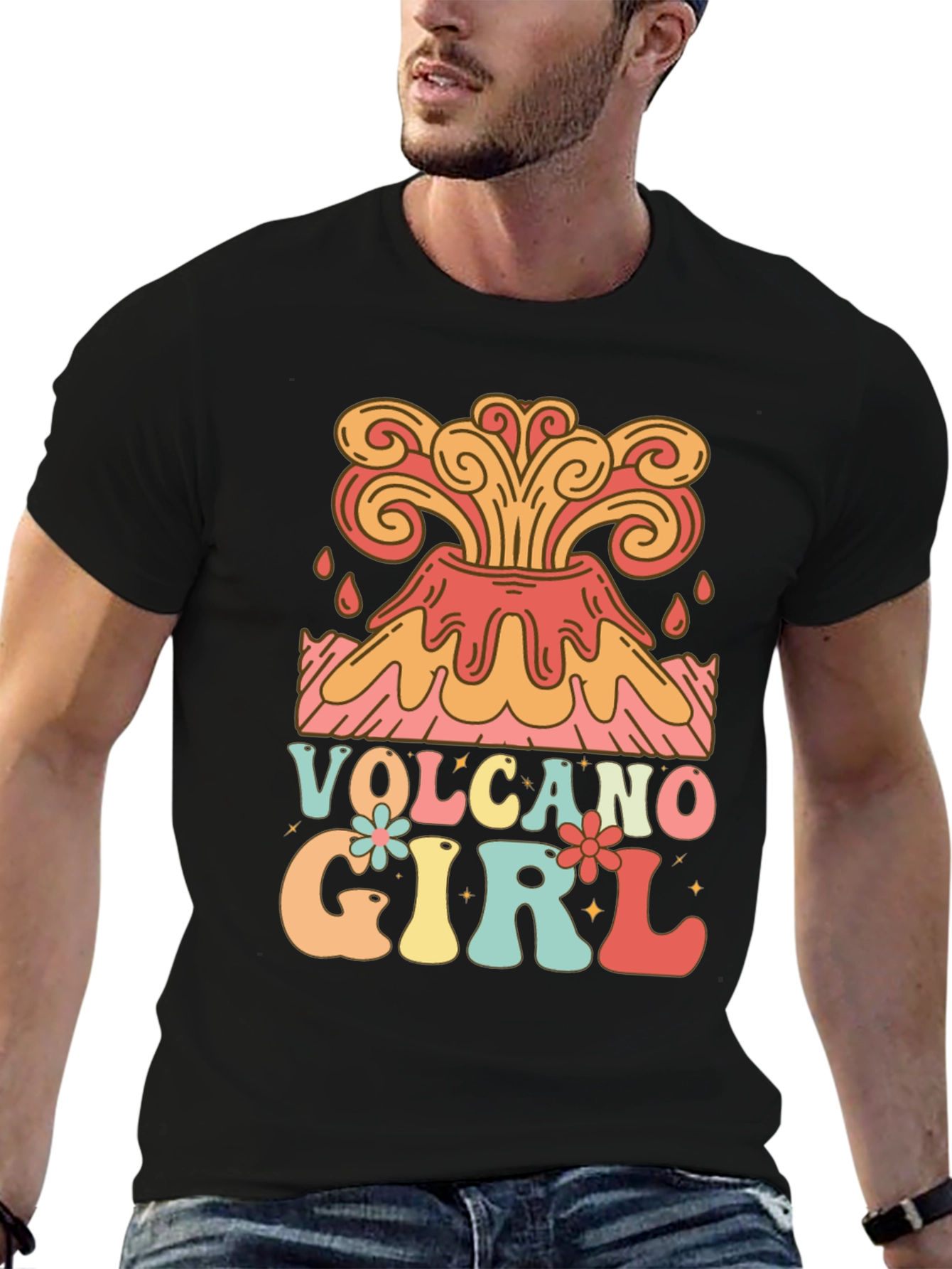 Volcano Girl Retro Style Graphic Tee