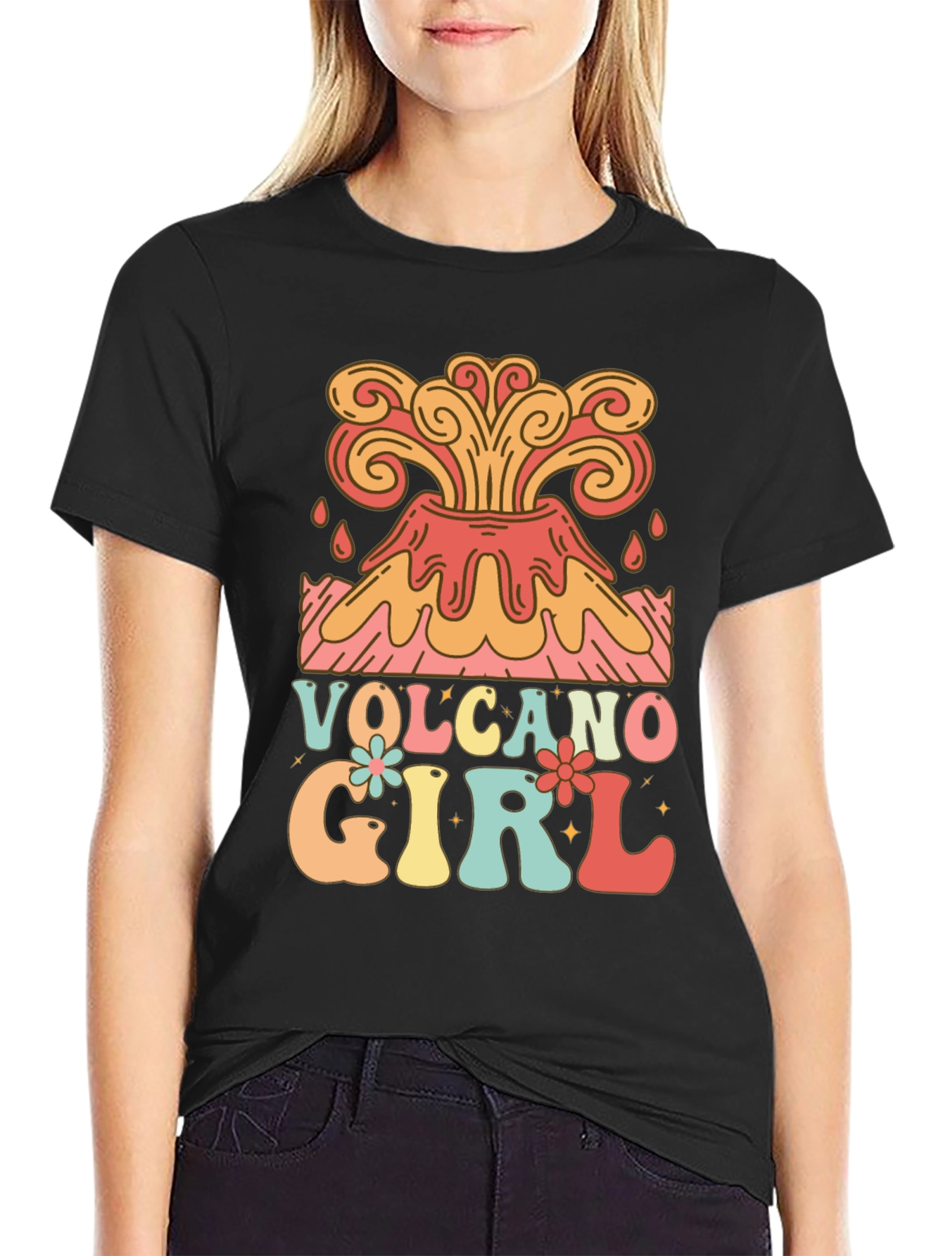 Volcano Girl Retro Style Graphic Tee