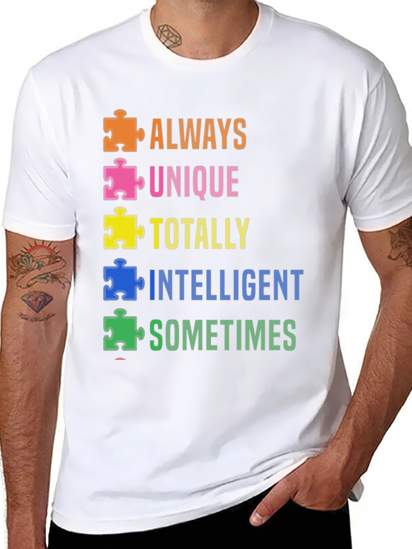 Autism Awareness T-Shirt - Always Unique Puzzle Piece Design