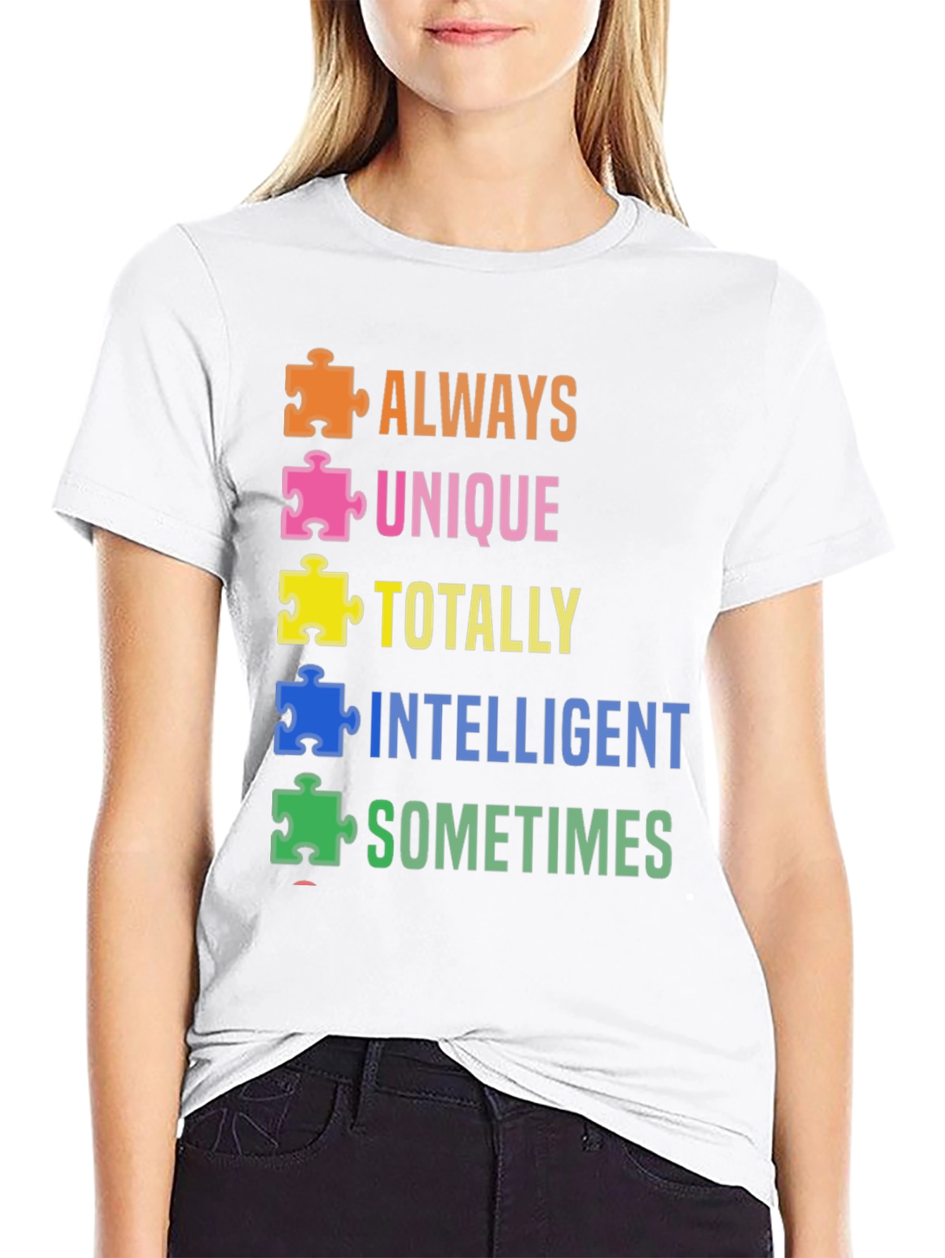 Autism Awareness T-Shirt - Always Unique Puzzle Piece Design