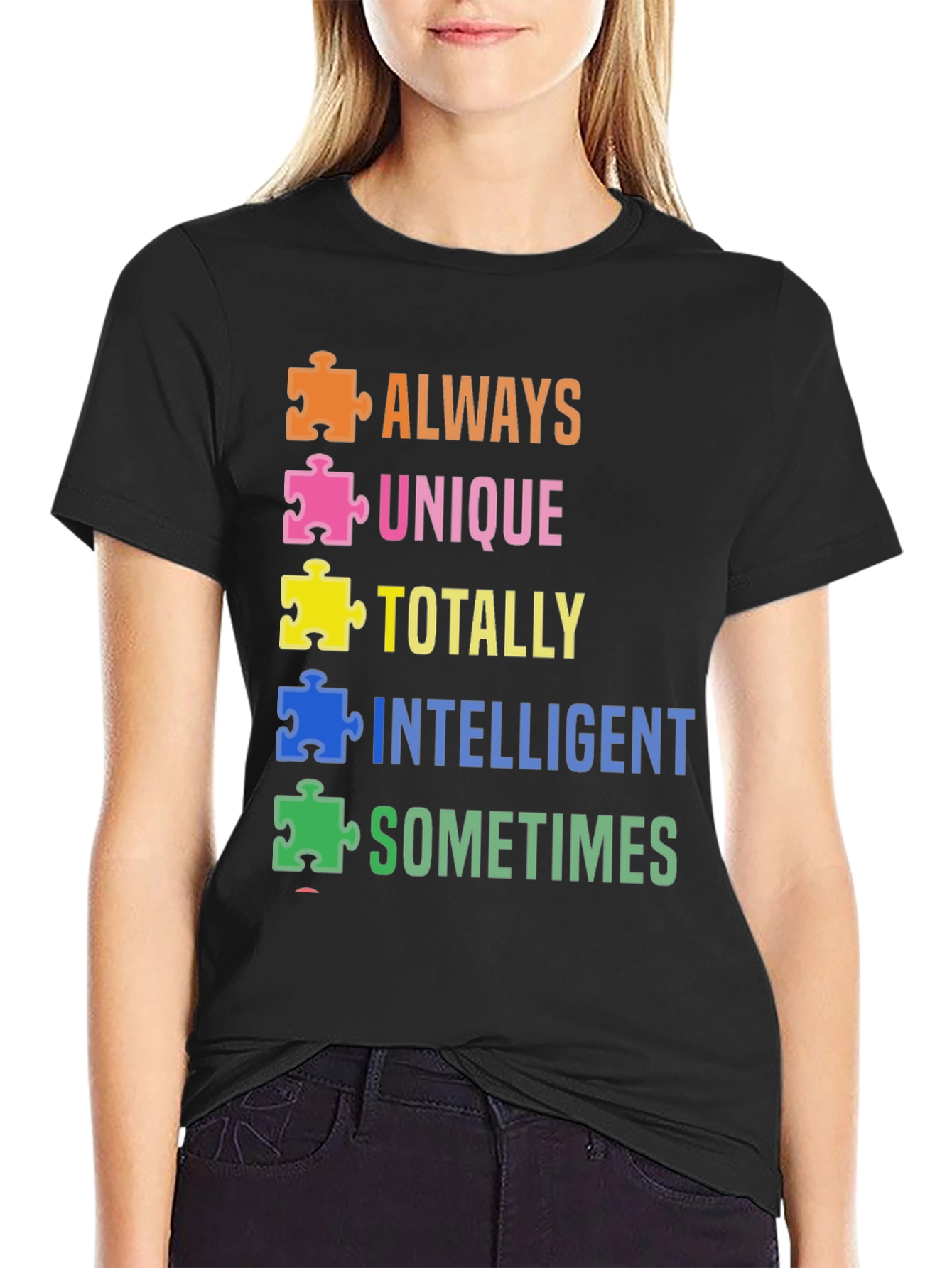 Autism Awareness T-Shirt - Always Unique Puzzle Piece Design