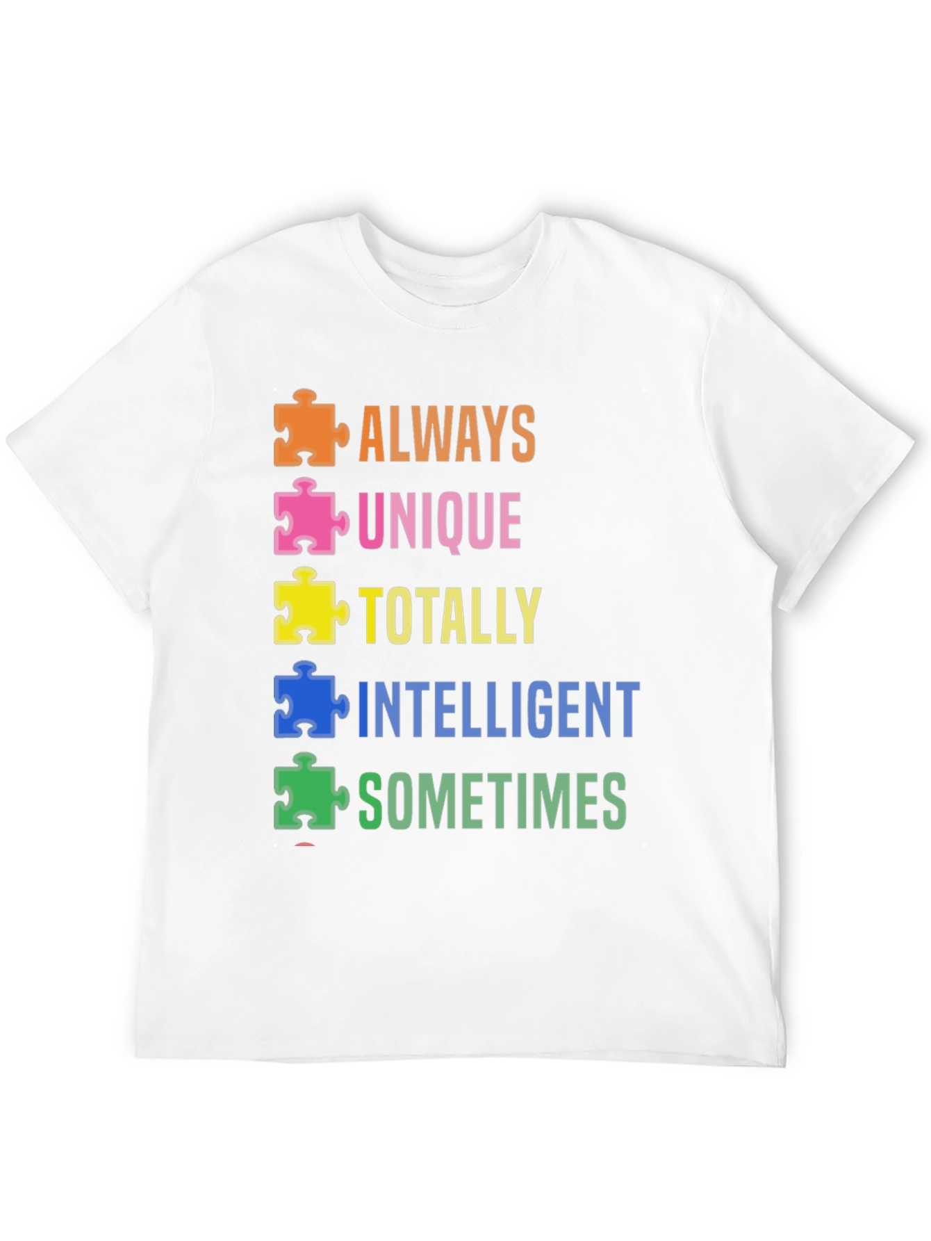 Autism Awareness T-Shirt - Always Unique Puzzle Piece Design