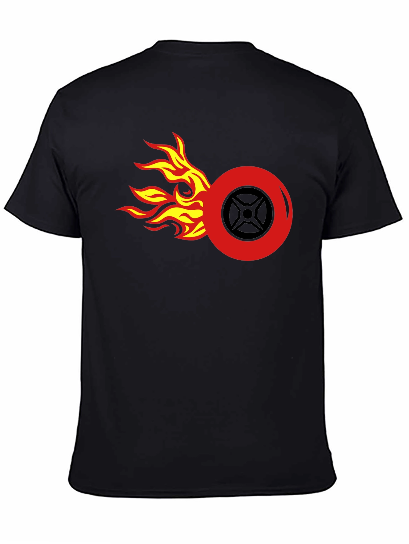 Flame Wheel Graphic Tee - Mens Black T-Shirt